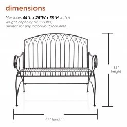 Cheap ❤️ Alpine Corporation Indoor/Outdoor 2-Person Metal Garden Bench Black ✔️ -Alpine Corporation Sales Alpine Corporation Indoor Outdoor 2 Person Metal Garden Bench 6