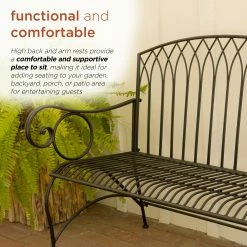 Cheap ❤️ Alpine Corporation Indoor/Outdoor 2-Person Metal Garden Bench Black ✔️ -Alpine Corporation Sales Alpine Corporation Indoor Outdoor 2 Person Metal Garden Bench 8