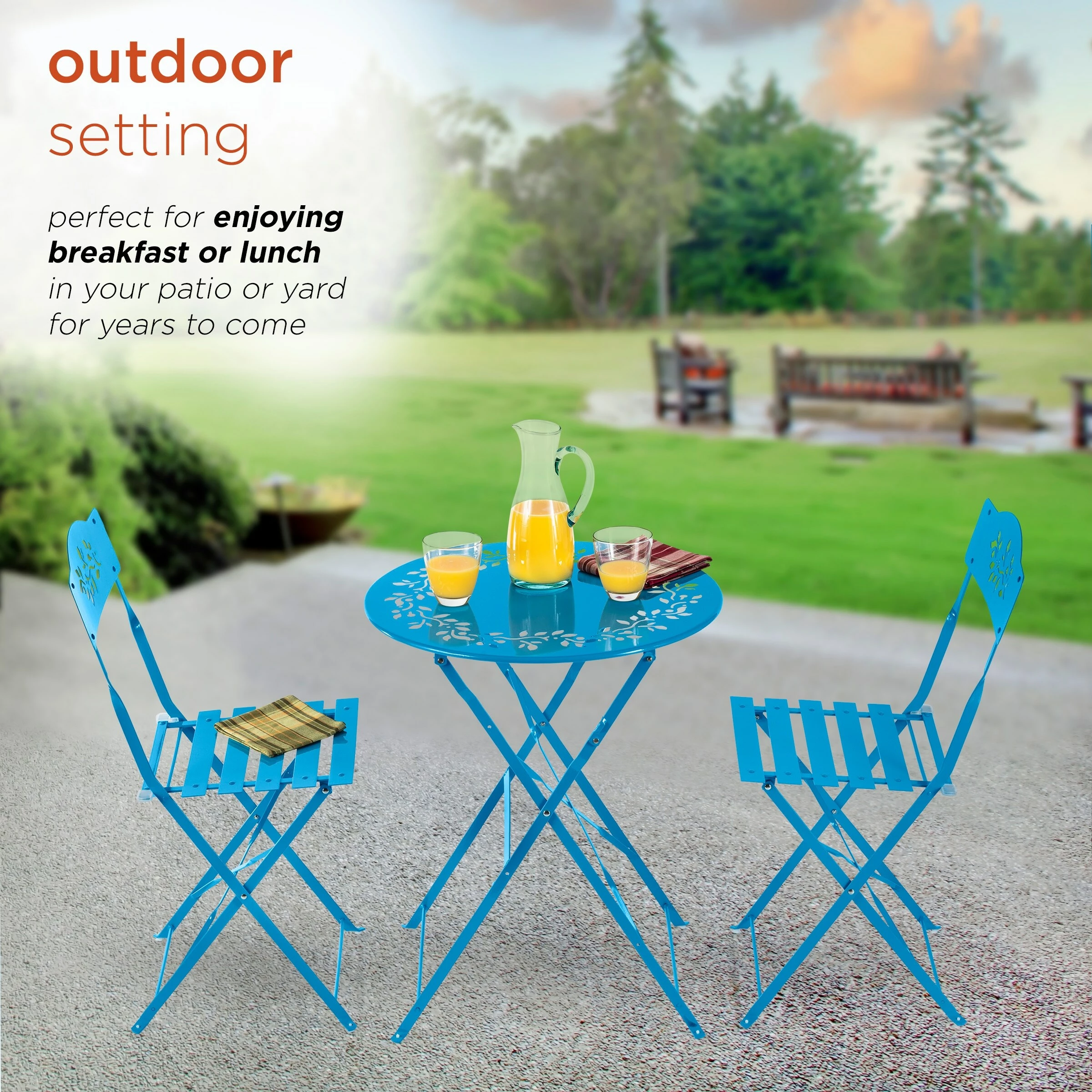 Hot Sale π Alpine Corporation Indoor/Outdoor 3-Piece Bistro Set Folding Table And Chairs Patio Seating Multi π₯° 16 Hot Sale π Alpine Corporation Indoor/Outdoor 3-Piece Bistro Set Folding Table And Chairs Patio Seating Multi π₯° - Image 14