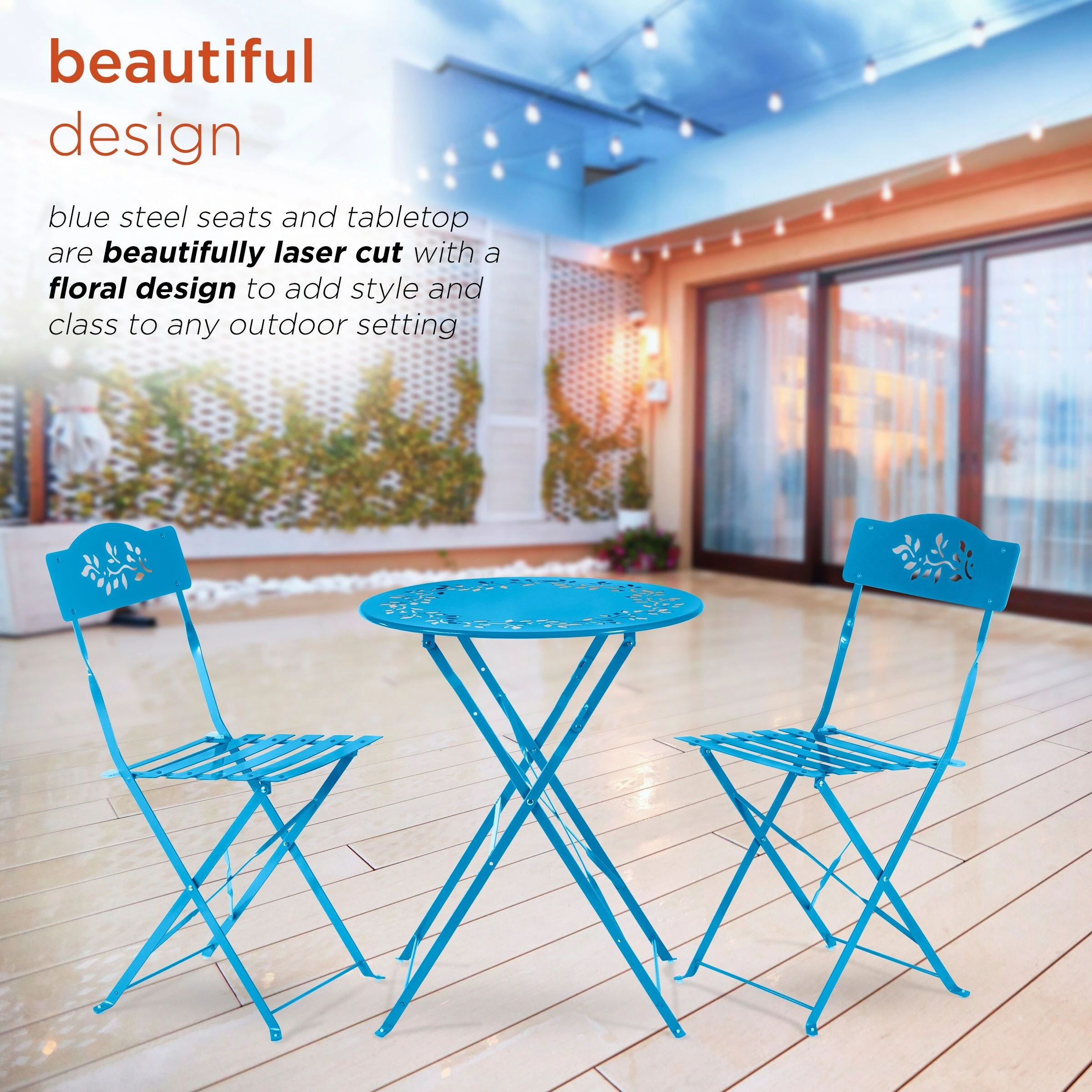 Hot Sale π Alpine Corporation Indoor/Outdoor 3-Piece Bistro Set Folding Table And Chairs Patio Seating Multi π₯° 17 Hot Sale π Alpine Corporation Indoor/Outdoor 3-Piece Bistro Set Folding Table And Chairs Patio Seating Multi π₯° - Image 15