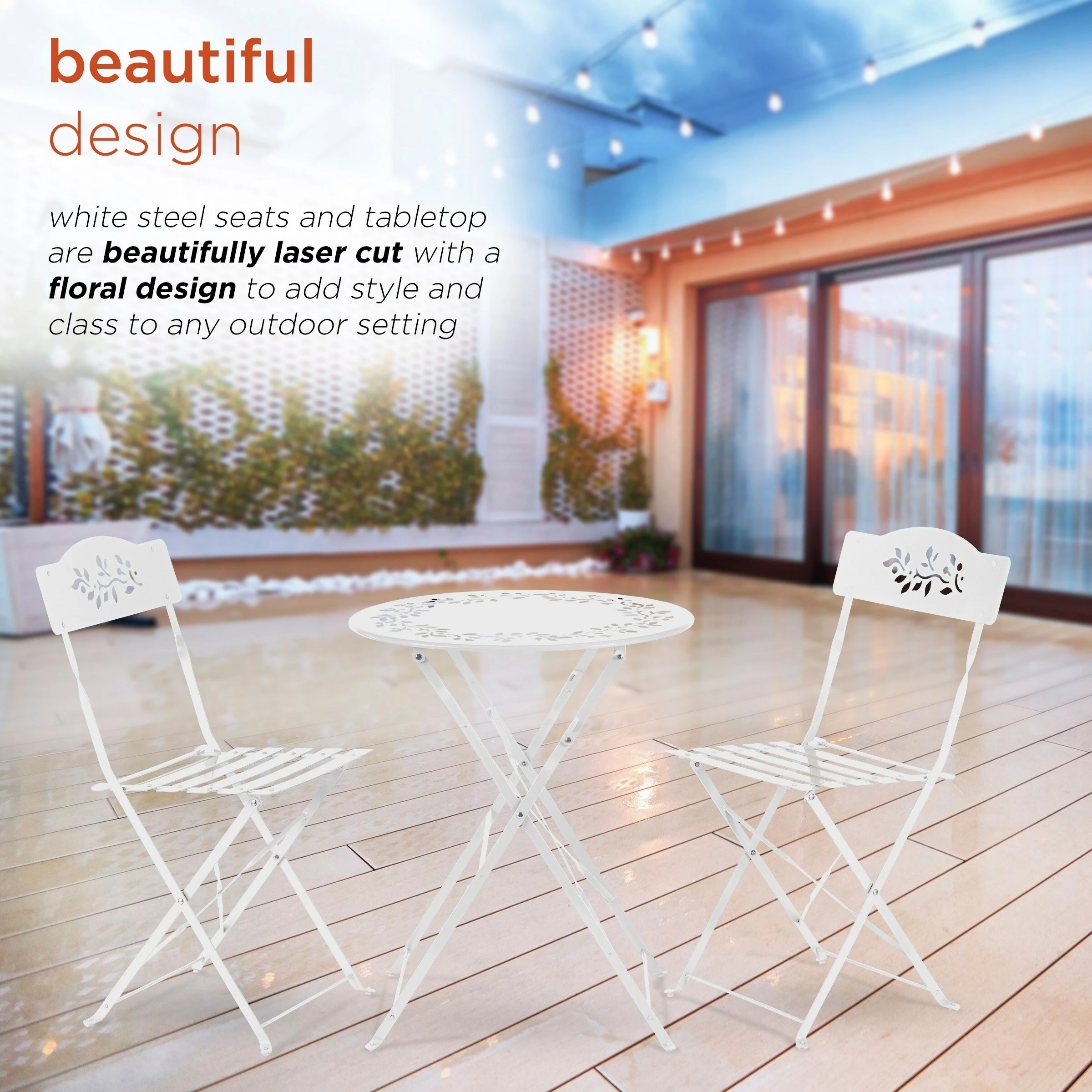 Hot Sale π Alpine Corporation Indoor/Outdoor 3-Piece Bistro Set Folding Table And Chairs Patio Seating Multi π₯° 7 Hot Sale π Alpine Corporation Indoor/Outdoor 3-Piece Bistro Set Folding Table And Chairs Patio Seating Multi π₯° - Image 5