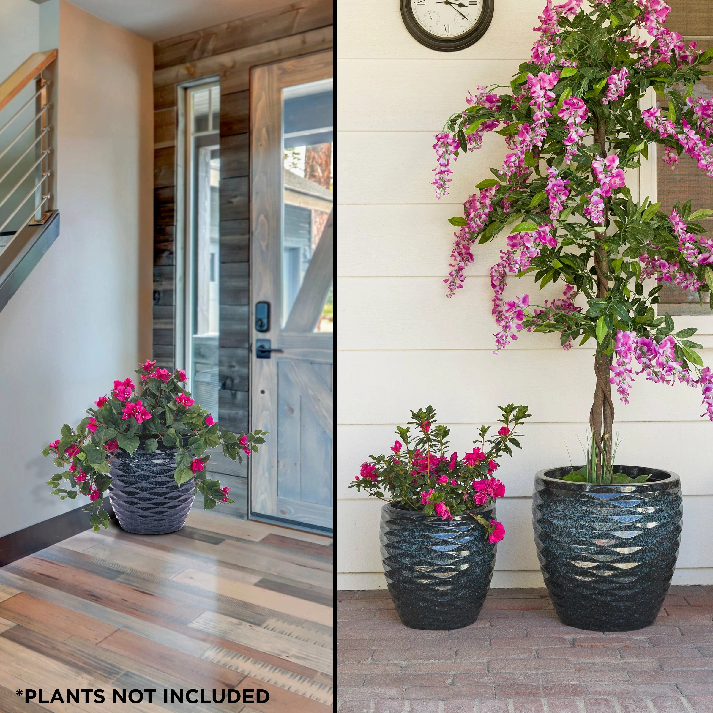 Flash Sale π Alpine Corporation Indoor/Outdoor Embossed Wave Planters With Drainage Holes (Set Of 2) Blue π₯° - Image 15