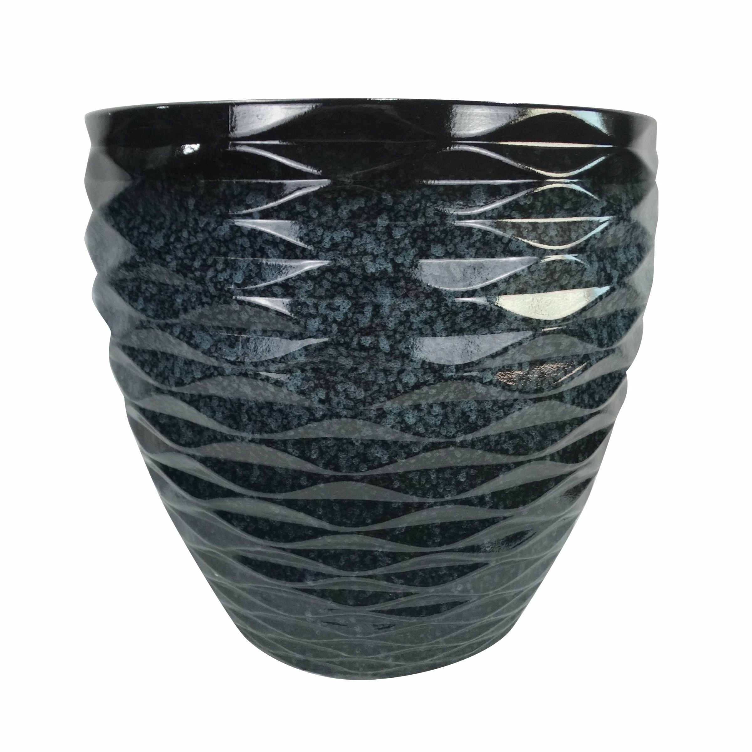 Flash Sale π Alpine Corporation Indoor/Outdoor Embossed Wave Planters With Drainage Holes (Set Of 2) Blue π₯° - Image 3