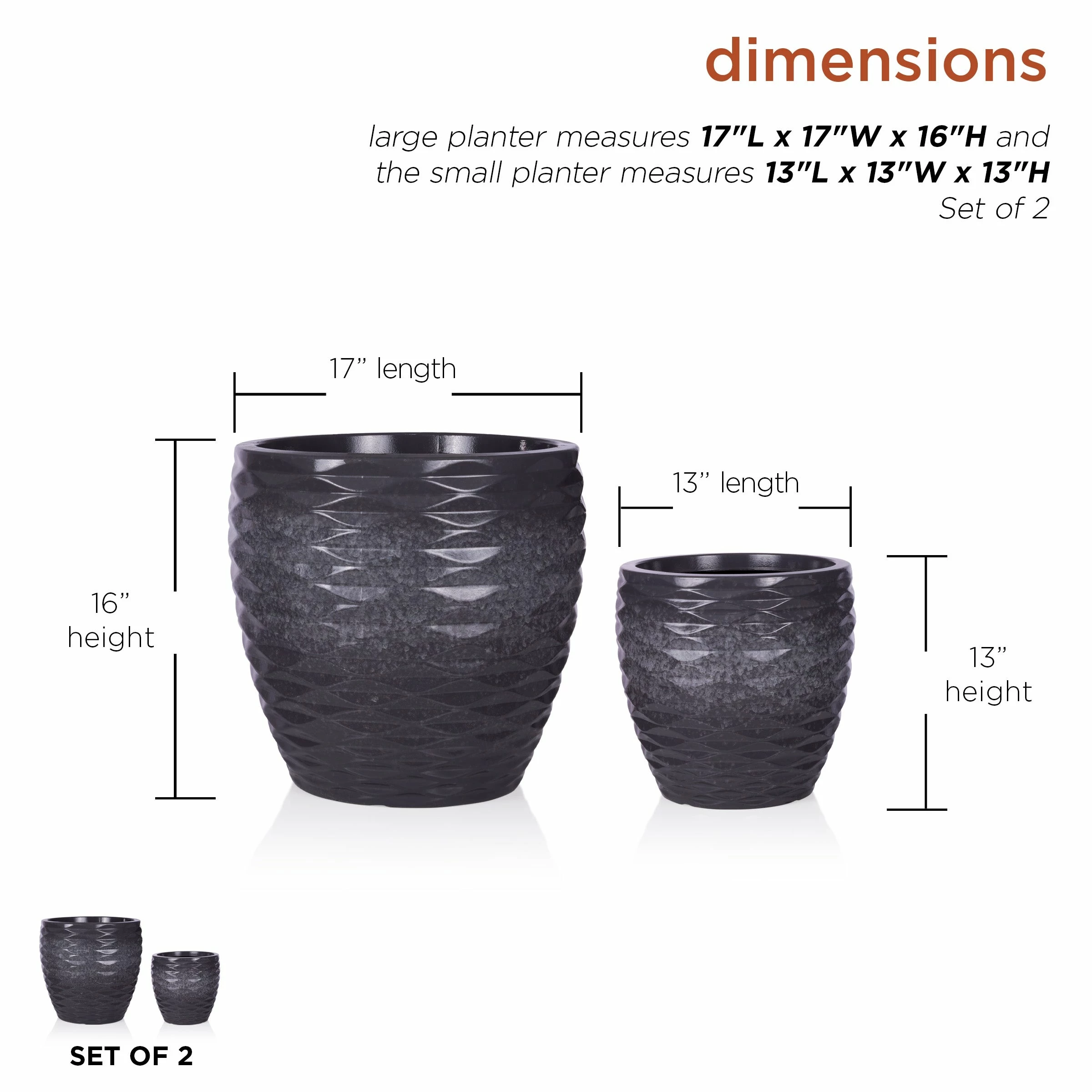 Flash Sale π Alpine Corporation Indoor/Outdoor Embossed Wave Planters With Drainage Holes (Set Of 2) Blue π₯° - Image 6
