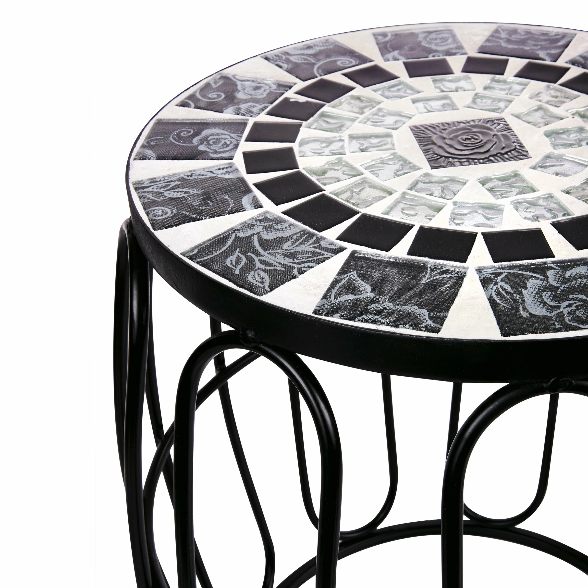 Best reviews of π Alpine Corporation Indoor/Outdoor Metal And Mosaic Tile Planter Stands, Gray/Black (Set Of 2) π - Image 11