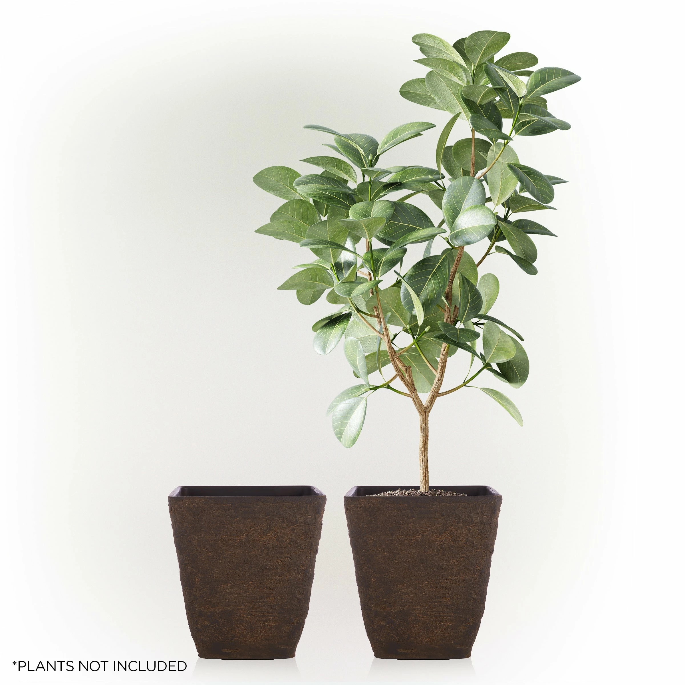 Budget π€© Alpine Corporation Indoor/Outdoor Stone-look Squared Planter, Large, Brown (Set Of 2) π - Image 7