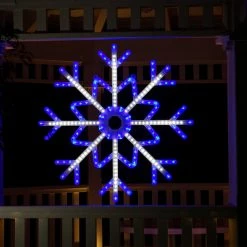 Discount 🤩 Alpine Corporation Large Snowflake Decoration With Blue And White Motion LED Lights ✨