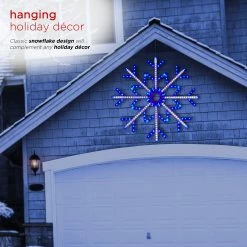 Discount 🤩 Alpine Corporation Large Snowflake Decoration With Blue And White Motion LED Lights ✨ -Alpine Corporation Sales Alpine Corporation Large Snowflake Decoration with Blue and White Motion LED Lights 3