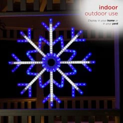 Discount 🤩 Alpine Corporation Large Snowflake Decoration With Blue And White Motion LED Lights ✨ -Alpine Corporation Sales Alpine Corporation Large Snowflake Decoration with Blue and White Motion LED Lights 6