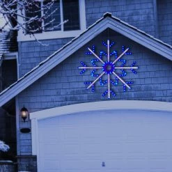 Discount 🤩 Alpine Corporation Large Snowflake Decoration With Blue And White Motion LED Lights ✨ -Alpine Corporation Sales Alpine Corporation Large Snowflake Decoration with Blue and White Motion LED Lights 7