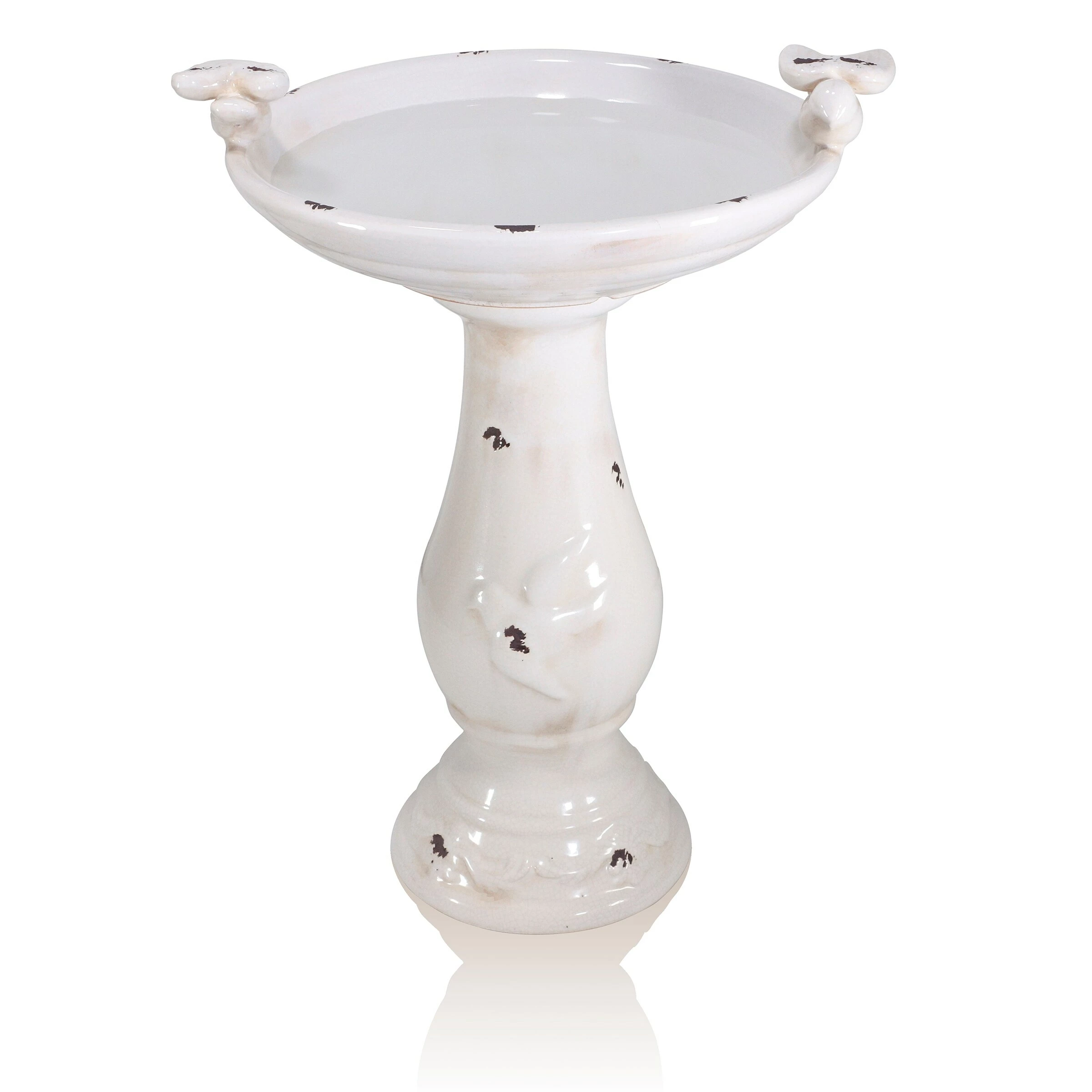 Hot Sale π― Alpine Corporation 25" Tall Outdoor Antique Ceramic Birdbath With Bird Figurines Yard Statue, Light Brown β 4 Hot Sale π― Alpine Corporation 25" Tall Outdoor Antique Ceramic Birdbath With Bird Figurines Yard Statue, Light Brown β - Image 2