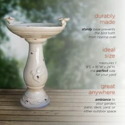 Hot Sale π― Alpine Corporation 25" Tall Outdoor Antique Ceramic Birdbath With Bird Figurines Yard Statue, Light Brown β 19 Hot Sale π― Alpine Corporation 25" Tall Outdoor Antique Ceramic Birdbath With Bird Figurines Yard Statue, Light Brown β -Alpine Corporation Sales Alpine Corporation Light Brown Pedestal Bird Bath2C 24 Inches 5