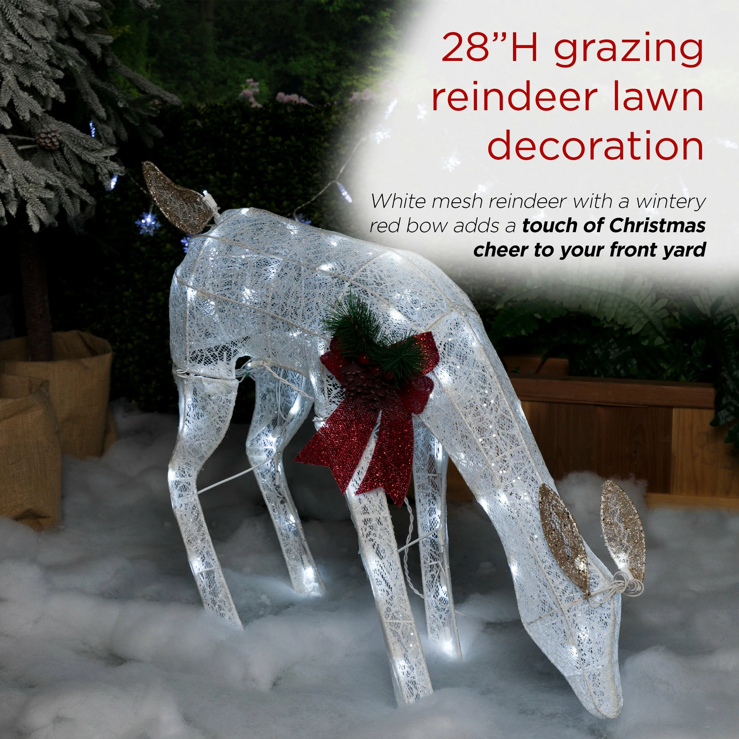 Discount β Alpine Corporation Mesh Holiday Reindeer Lawn Decoration With Cool White Lights π - Image 4