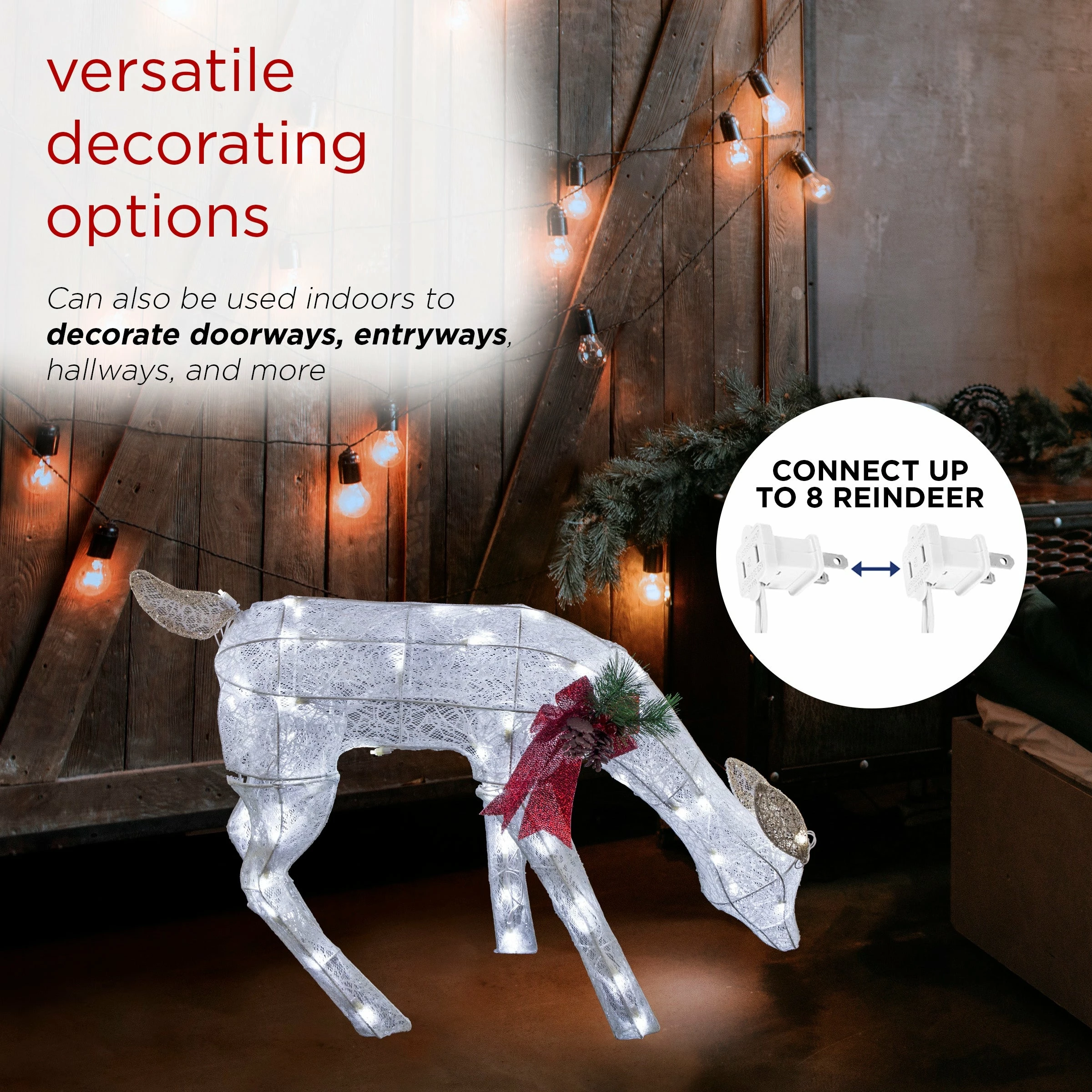 Discount β Alpine Corporation Mesh Holiday Reindeer Lawn Decoration With Cool White Lights π - Image 5