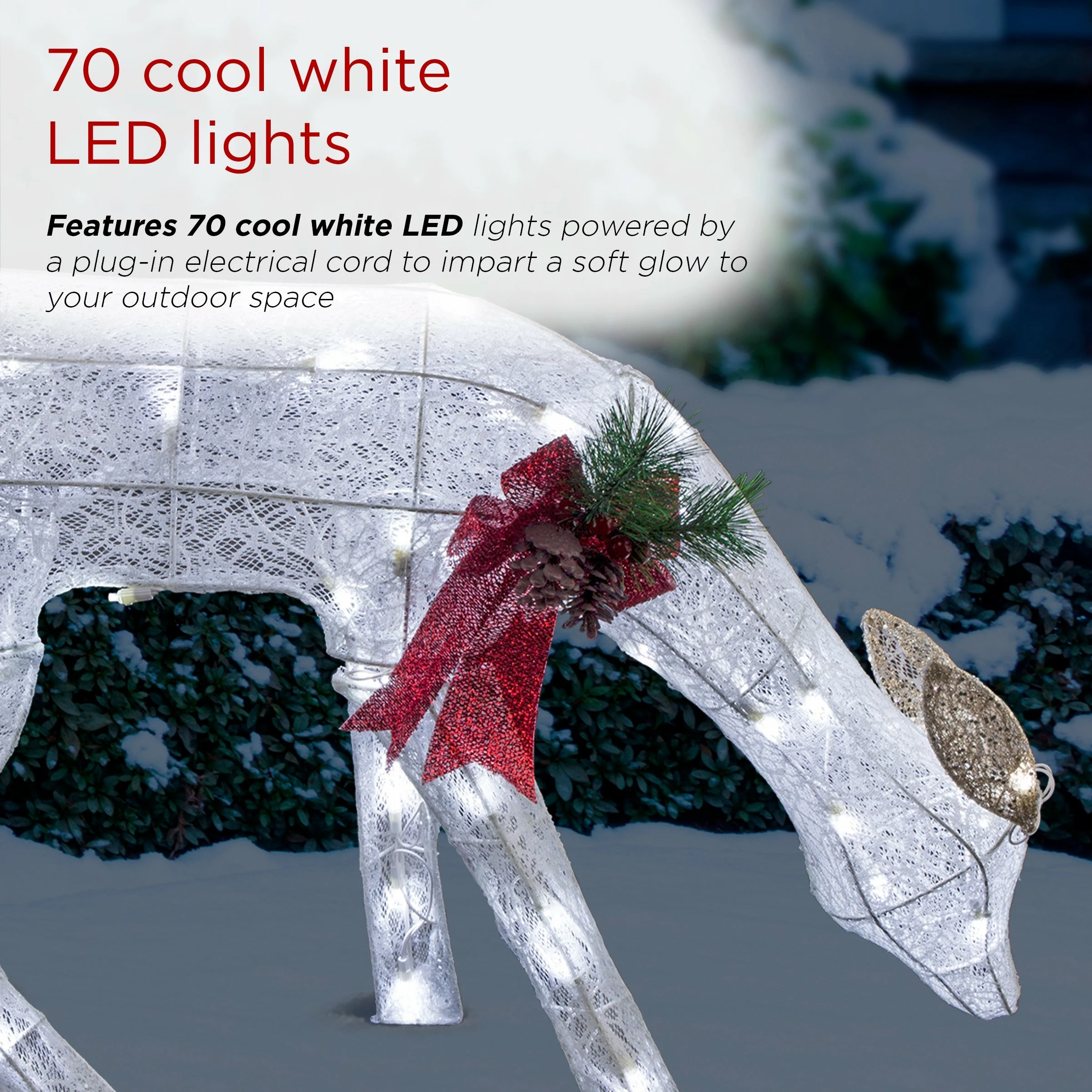 Discount β Alpine Corporation Mesh Holiday Reindeer Lawn Decoration With Cool White Lights π - Image 6