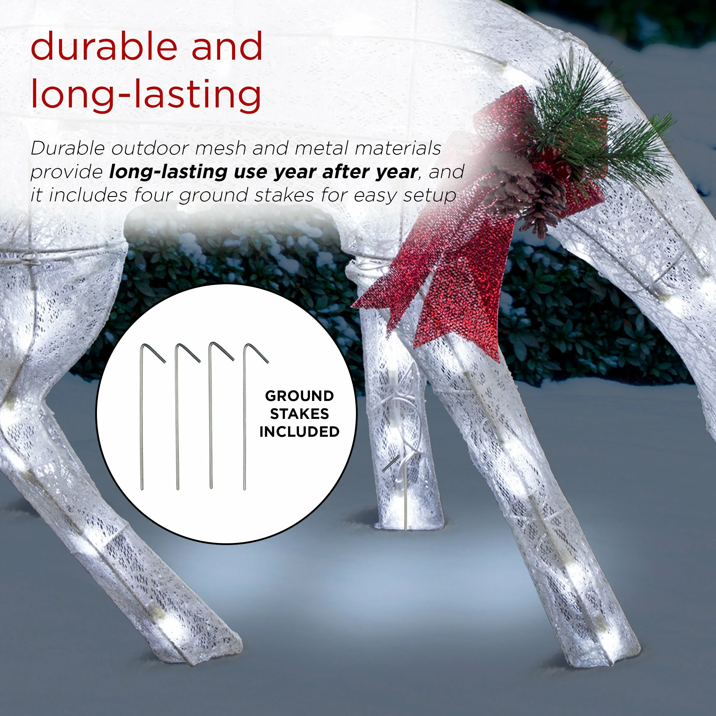 Discount β Alpine Corporation Mesh Holiday Reindeer Lawn Decoration With Cool White Lights π - Image 7