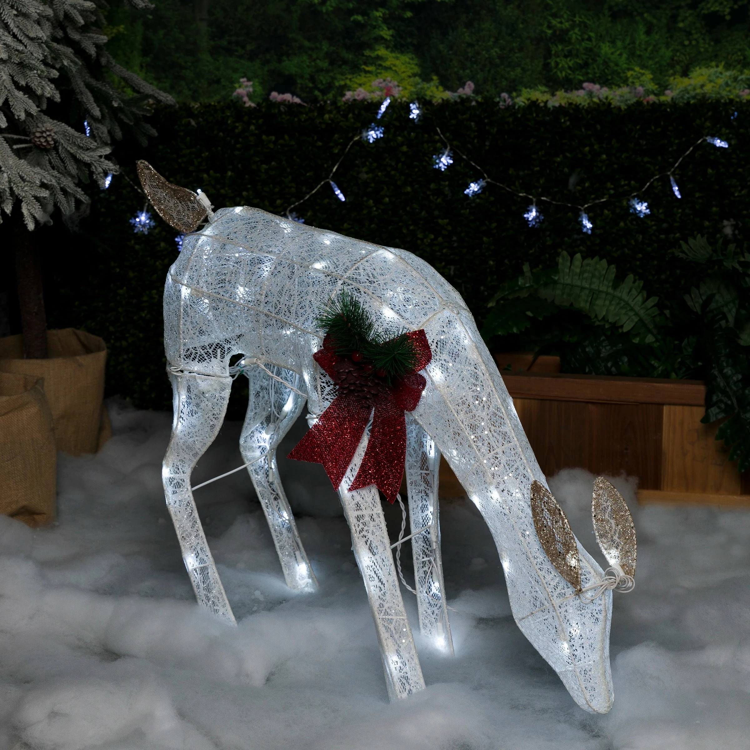 Discount β Alpine Corporation Mesh Holiday Reindeer Lawn Decoration With Cool White Lights π