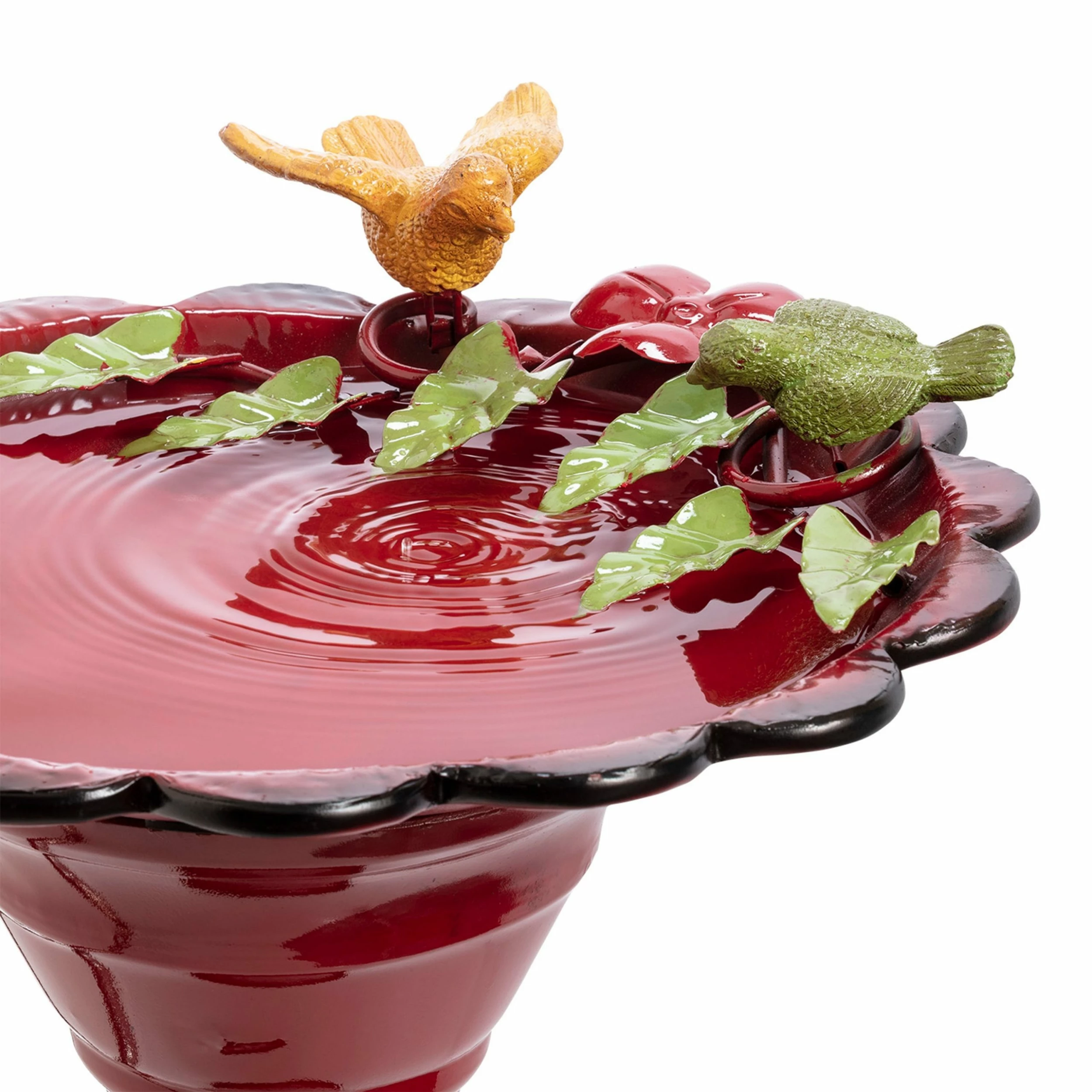 Best deal 𧨠Alpine Corporation 28" Tall Outdoor Metal Birdbath With Birds And Leaves Yard Statue Decoration, Red π€© - Image 11