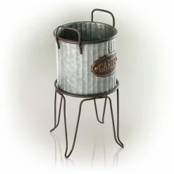 Best reviews of ✔️ Alpine Corporation 20" Tall Outdoor Large Metal Flower Can Planter With Stand - 12x11x20 🥰 -Alpine Corporation Sales Alpine Corporation Metal Garden Flower Planter with Stand2C 19 Inches 3