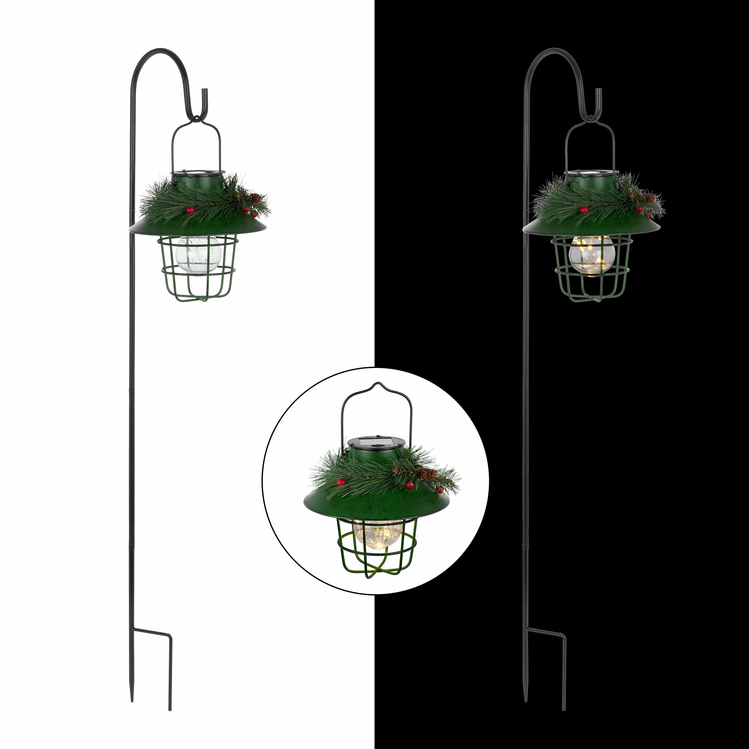 Wholesale π Alpine Corporation Metal Lantern With Shepherd's Hook And Solar Warm White LED Lights Red π₯ - Image 2