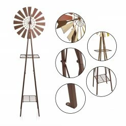 Best deal ⌛ Alpine Corporation 92" Tall Outdoor Metal Windmill Spinner Garden Stake And Plant Stand Yard Decoration, Multicolor ✨ 25 Best deal ⌛ Alpine Corporation 92" Tall Outdoor Metal Windmill Spinner Garden Stake And Plant Stand Yard Decoration, Multicolor ✨ -Alpine Corporation Sales Alpine Corporation Metal Windmill Garden Stand 6