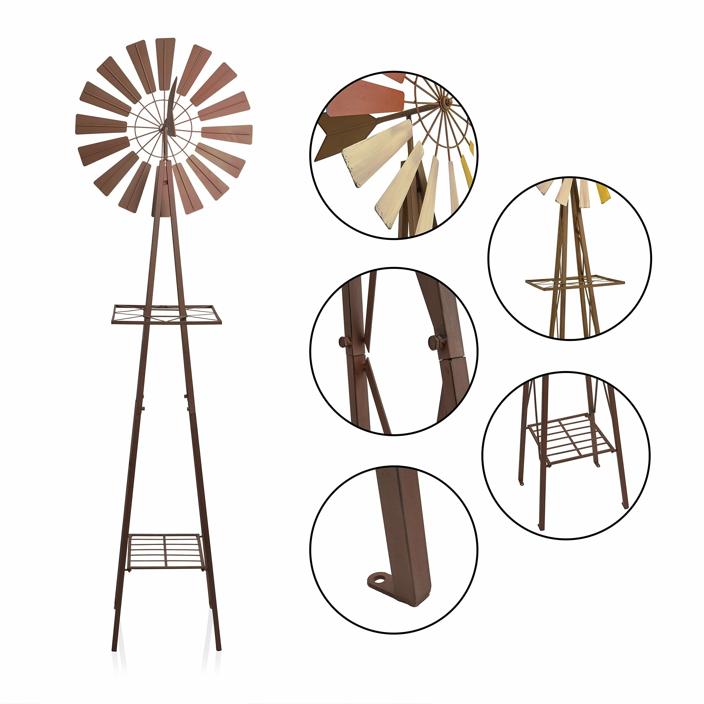 Best deal ⌛ Alpine Corporation 92" Tall Outdoor Metal Windmill Spinner Garden Stake And Plant Stand Yard Decoration, Multicolor ✨ 14 Best deal ⌛ Alpine Corporation 92" Tall Outdoor Metal Windmill Spinner Garden Stake And Plant Stand Yard Decoration, Multicolor ✨ - Image 12