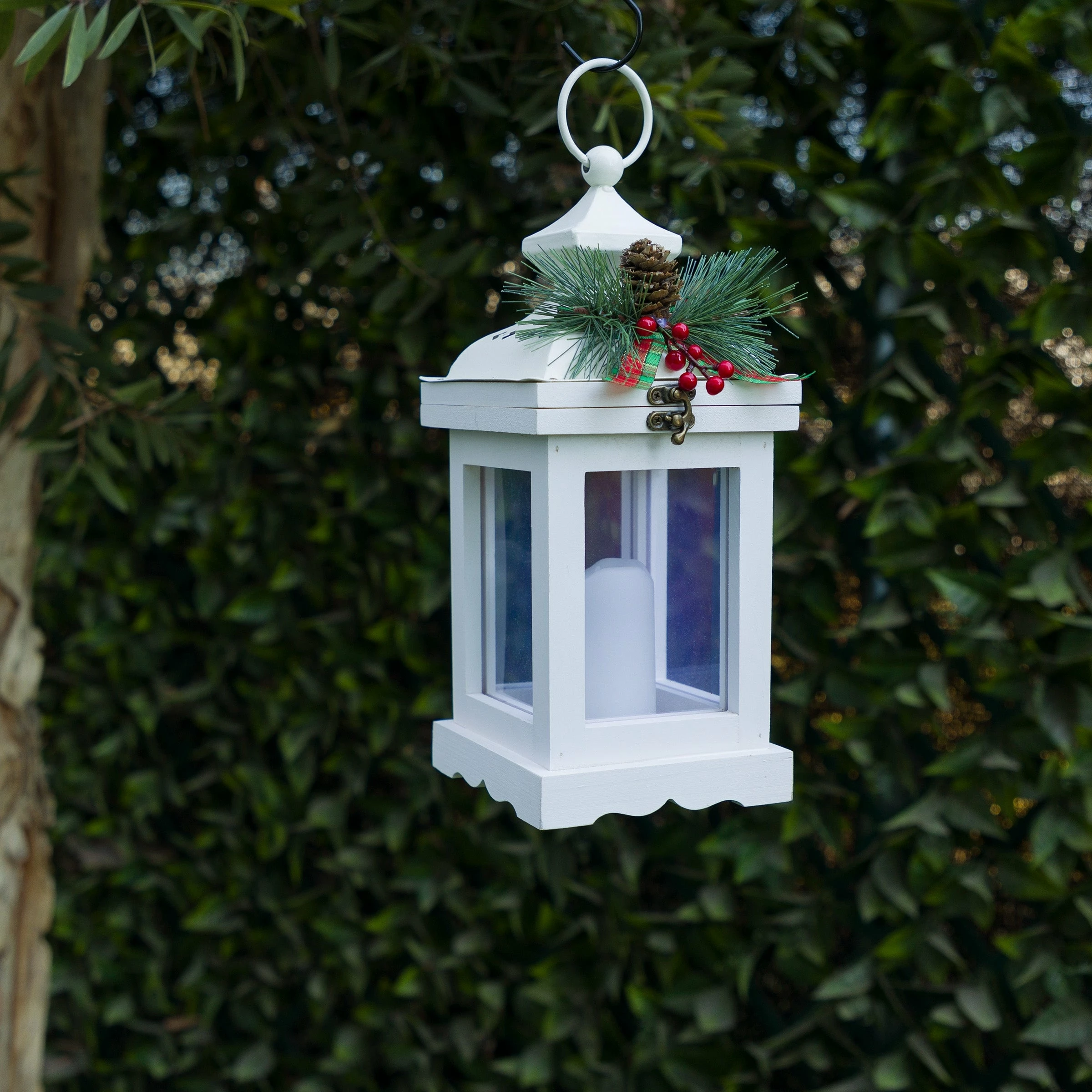 Cheap 𧨠Alpine Corporation Metal And Glass Lantern With Warm LED Light Faux Candle Red π - Image 11