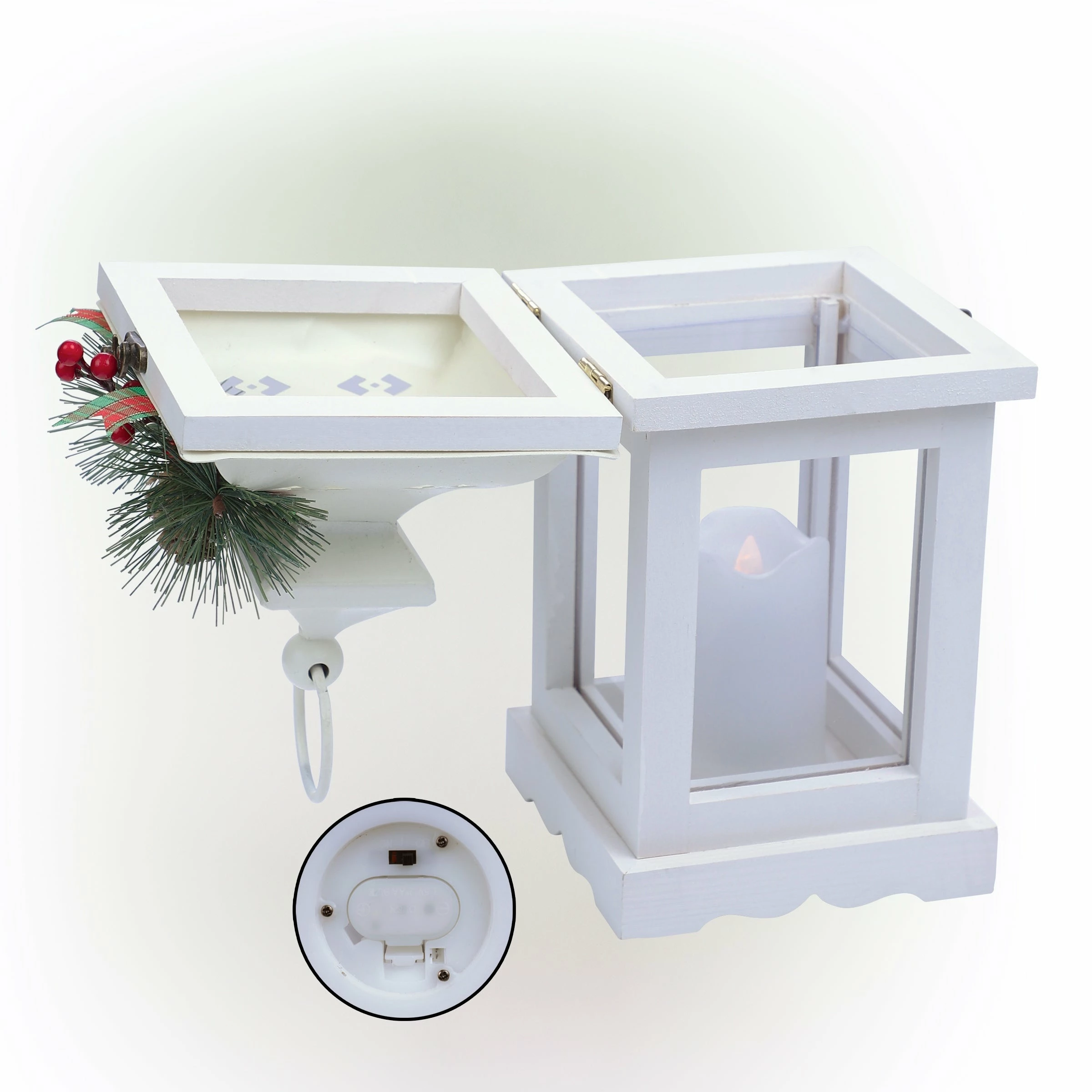 Cheap 𧨠Alpine Corporation Metal And Glass Lantern With Warm LED Light Faux Candle Red π - Image 13