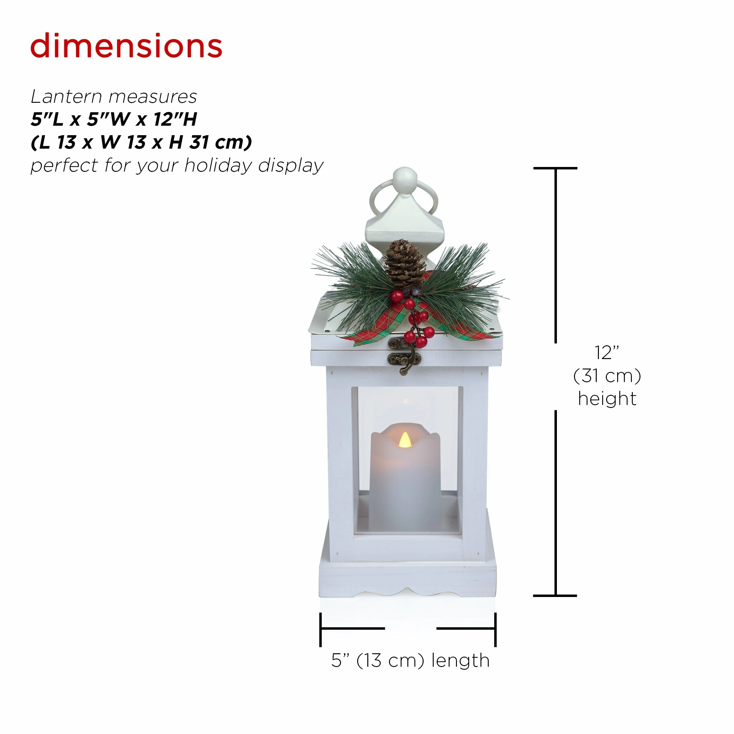 Cheap 𧨠Alpine Corporation Metal And Glass Lantern With Warm LED Light Faux Candle Red π - Image 6