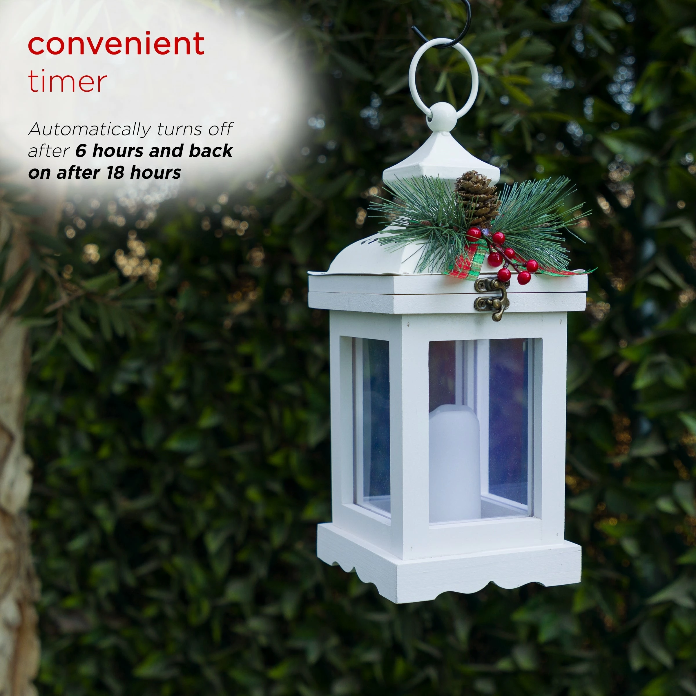 Cheap 𧨠Alpine Corporation Metal And Glass Lantern With Warm LED Light Faux Candle Red π - Image 10