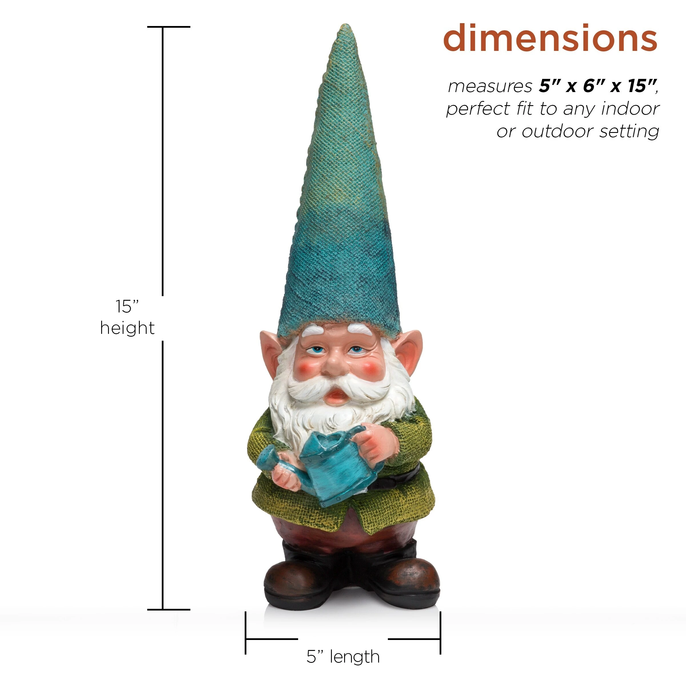 Deals π Alpine Corporation 15" Tall Outdoor Garden Gnome Yard Decoration Brown π― - Image 3