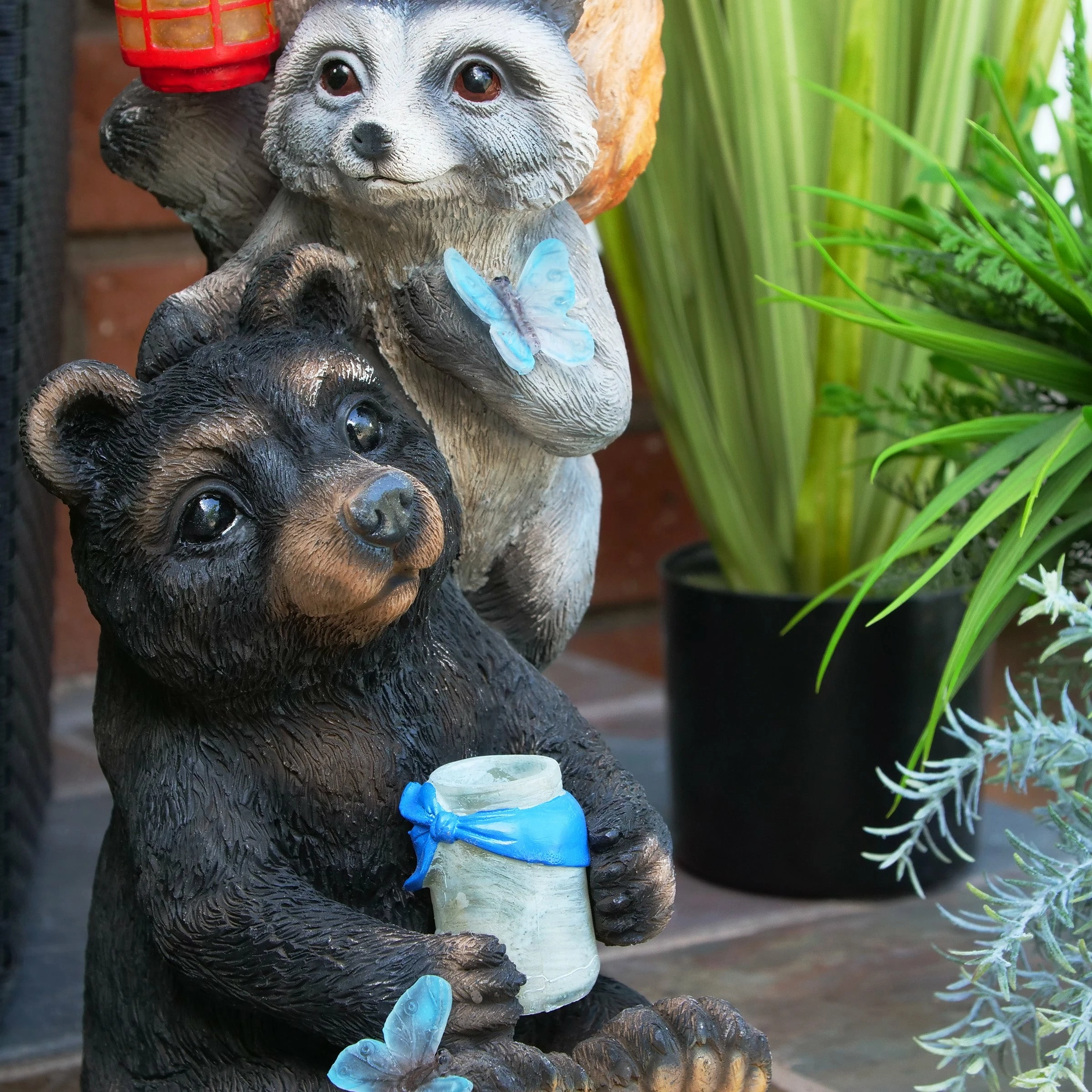 Cheap π Alpine Corporation 19" Tall Outdoor Solar Powered Animal Friends Statue With LED Lights, Multicolor π - Image 8