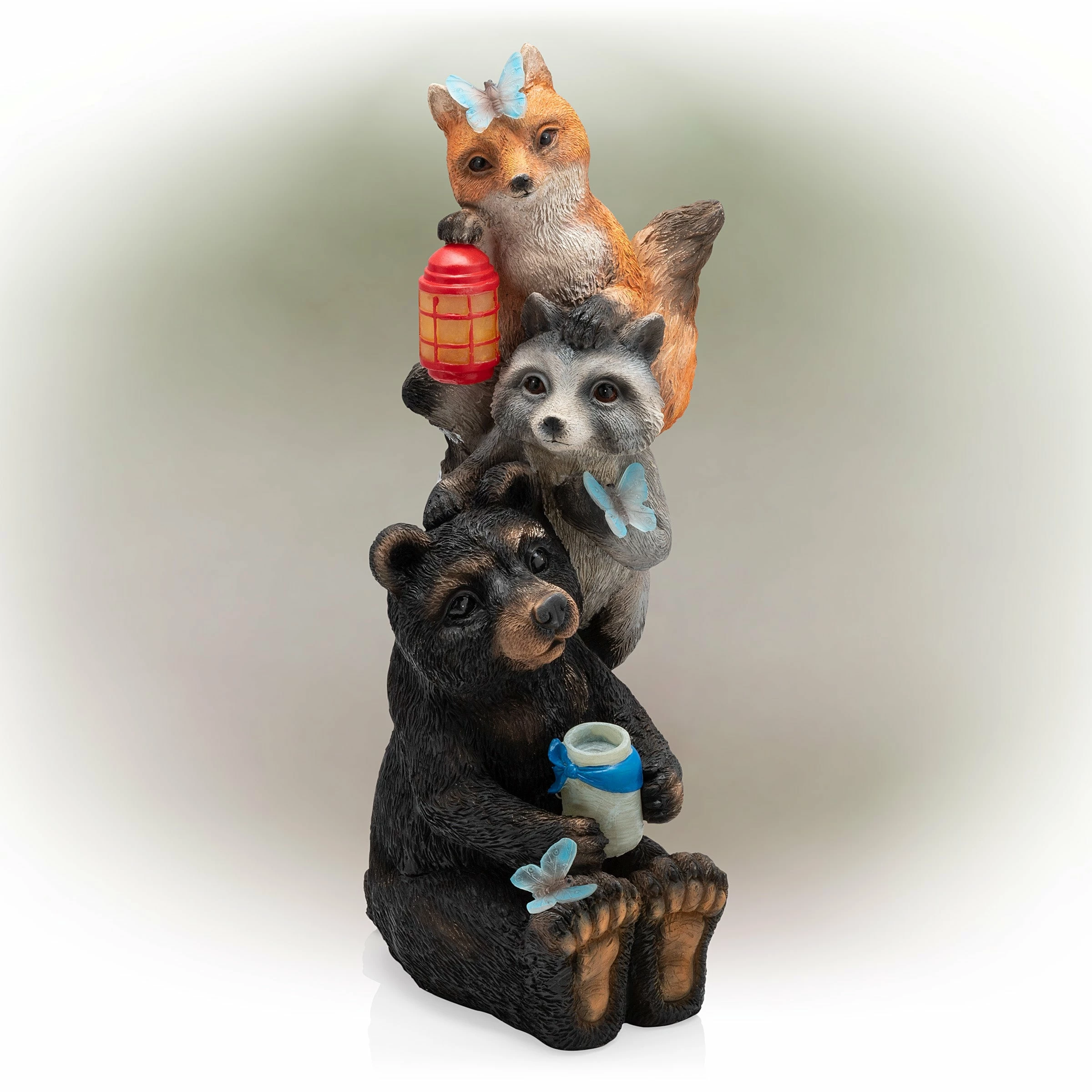 Cheap π Alpine Corporation 19" Tall Outdoor Solar Powered Animal Friends Statue With LED Lights, Multicolor π - Image 10