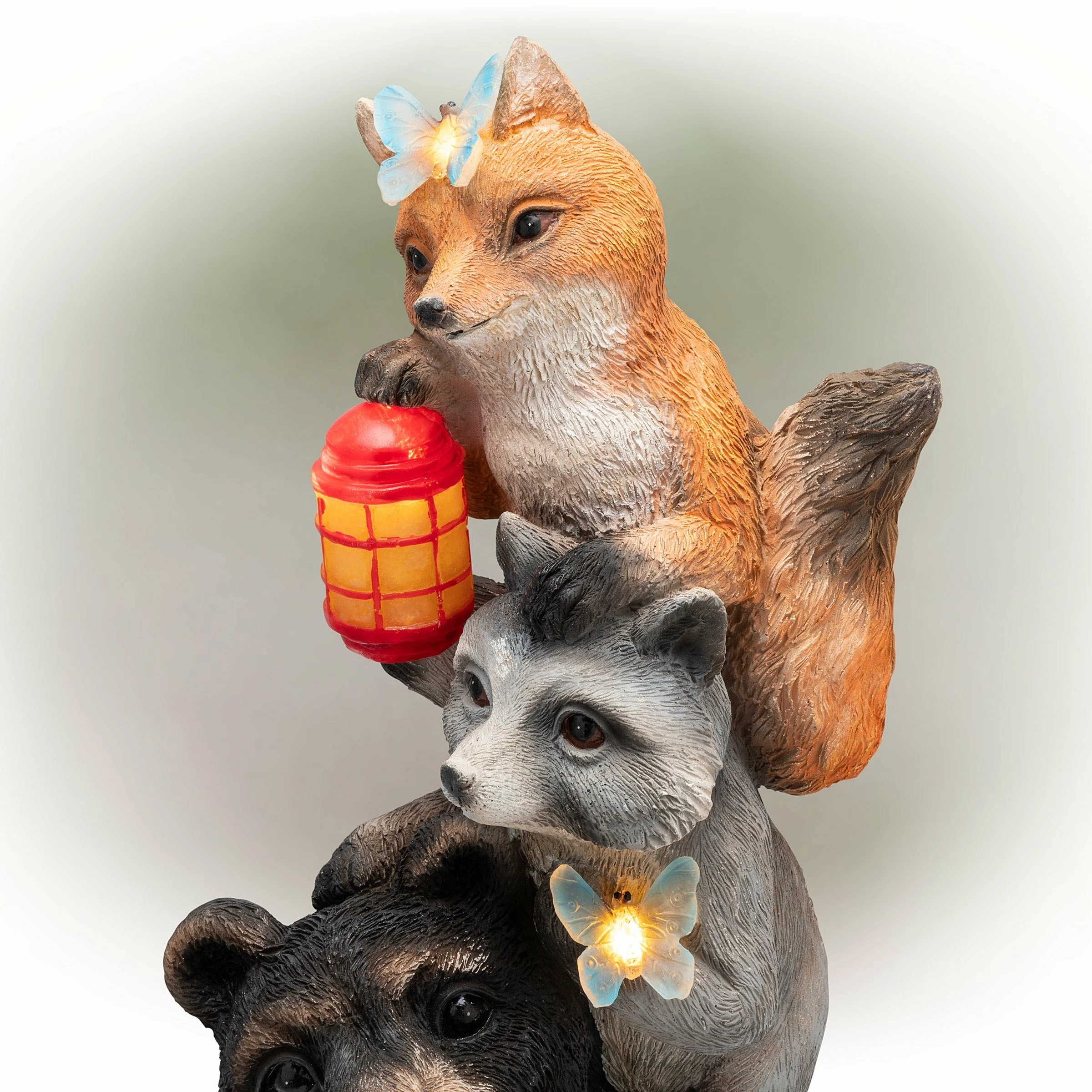 Cheap π Alpine Corporation 19" Tall Outdoor Solar Powered Animal Friends Statue With LED Lights, Multicolor π - Image 11