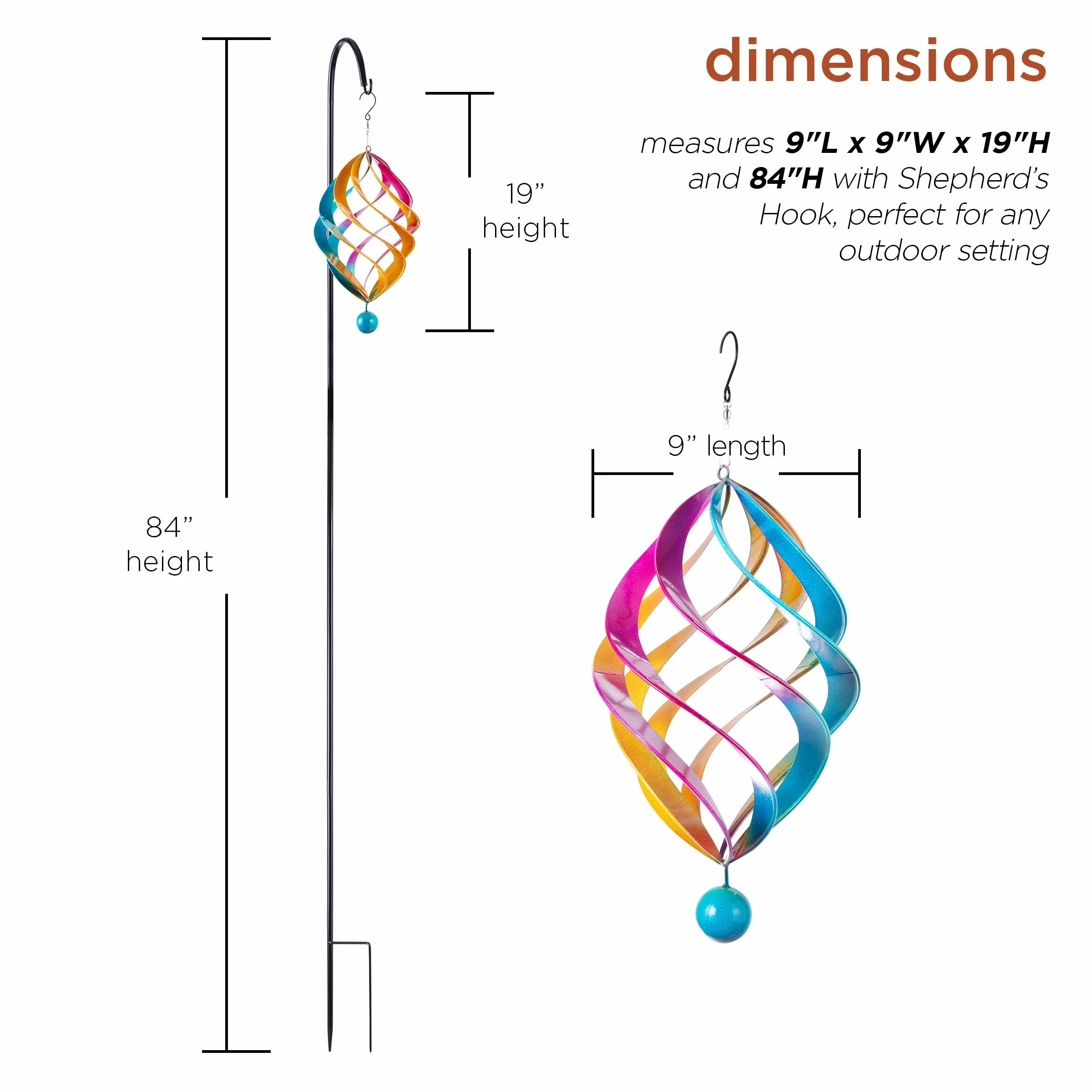 Brand new ๐ Alpine Corporation Outdoor Hanging Metal Wind Spinner Yard Decoration With Shepherd's Hook Holder Multi โ 15 Brand new ๐ Alpine Corporation Outdoor Hanging Metal Wind Spinner Yard Decoration With Shepherd's Hook Holder Multi โ - Image 13