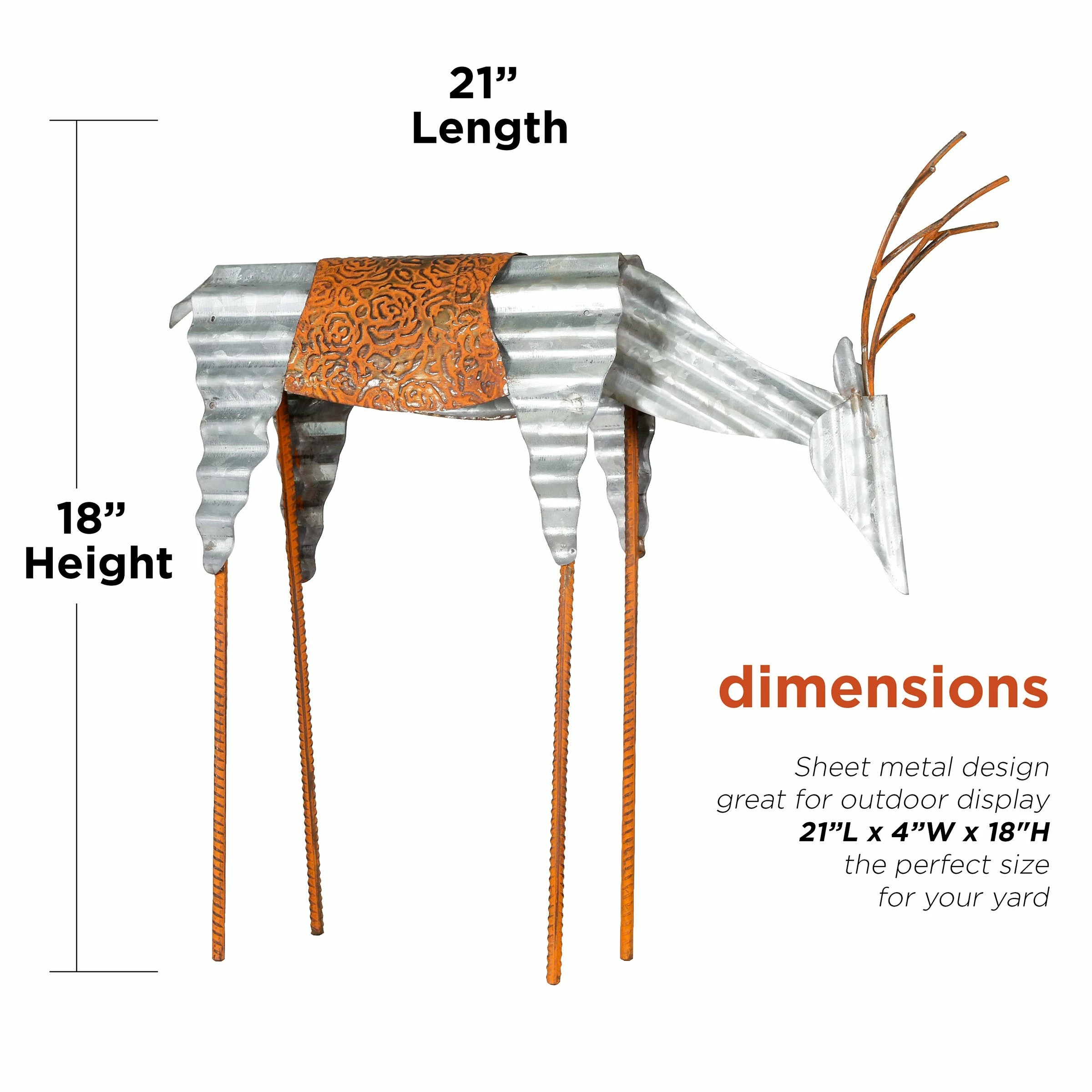 Wholesale π₯ Alpine Corporation Outdoor Metal Rustic Reindeer Lawn π Christmas Holiday Decoration - Silver βοΈ - Image 3