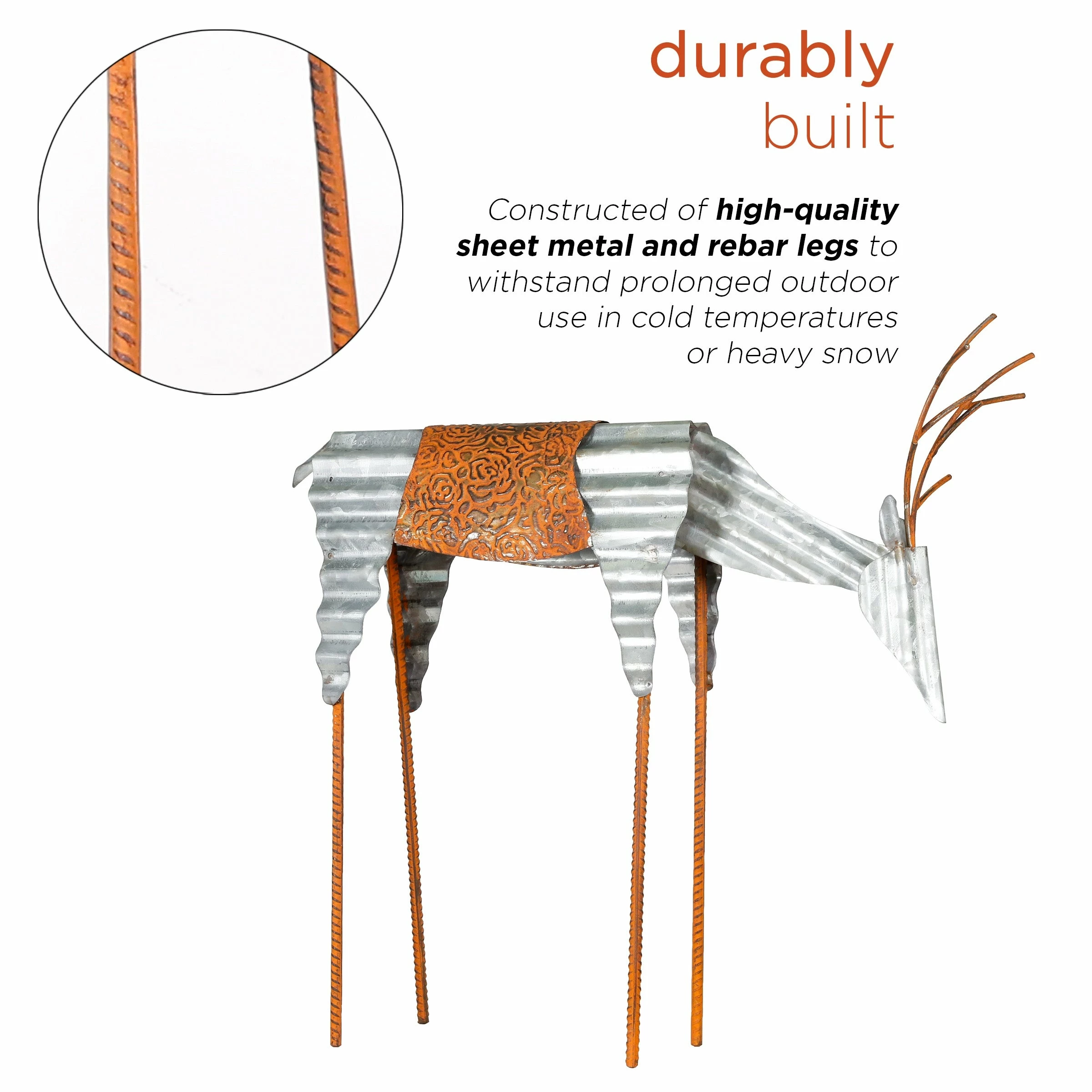 Wholesale π₯ Alpine Corporation Outdoor Metal Rustic Reindeer Lawn π Christmas Holiday Decoration - Silver βοΈ - Image 4