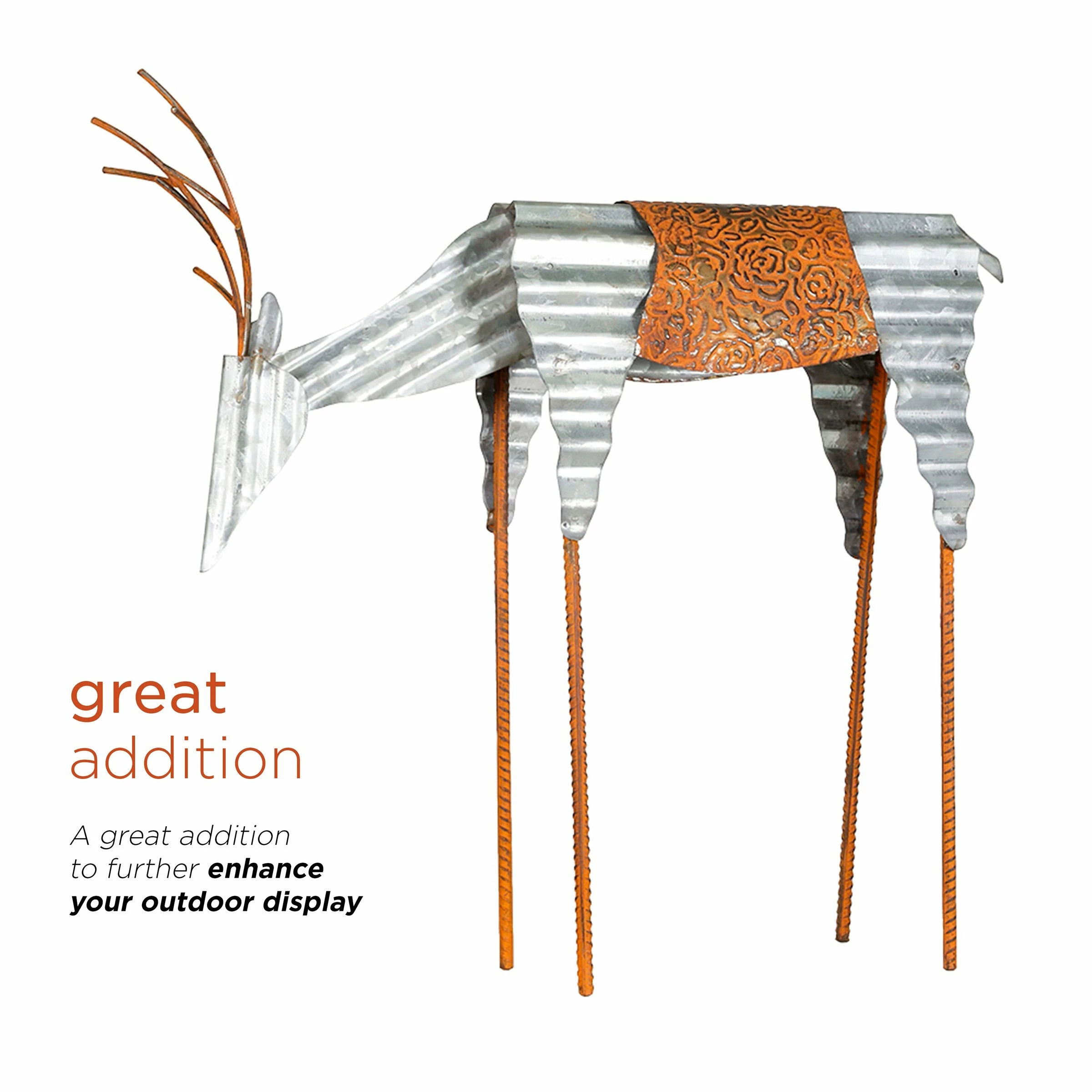 Wholesale π₯ Alpine Corporation Outdoor Metal Rustic Reindeer Lawn π Christmas Holiday Decoration - Silver βοΈ - Image 7