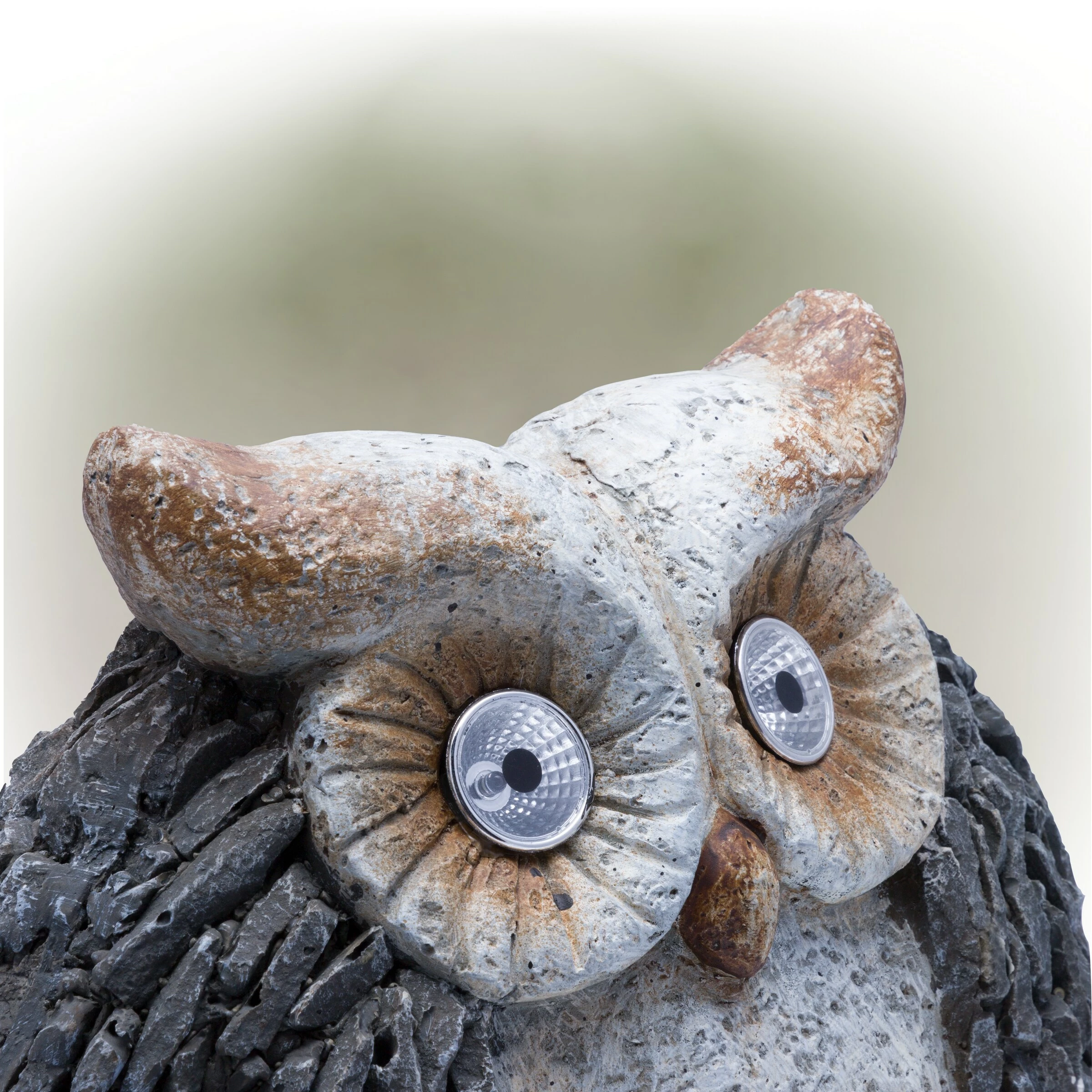 Discount π Alpine Corporation 13" Tall Outdoor Solar Powered Owl Yard Statue With LED Lights π - Image 12