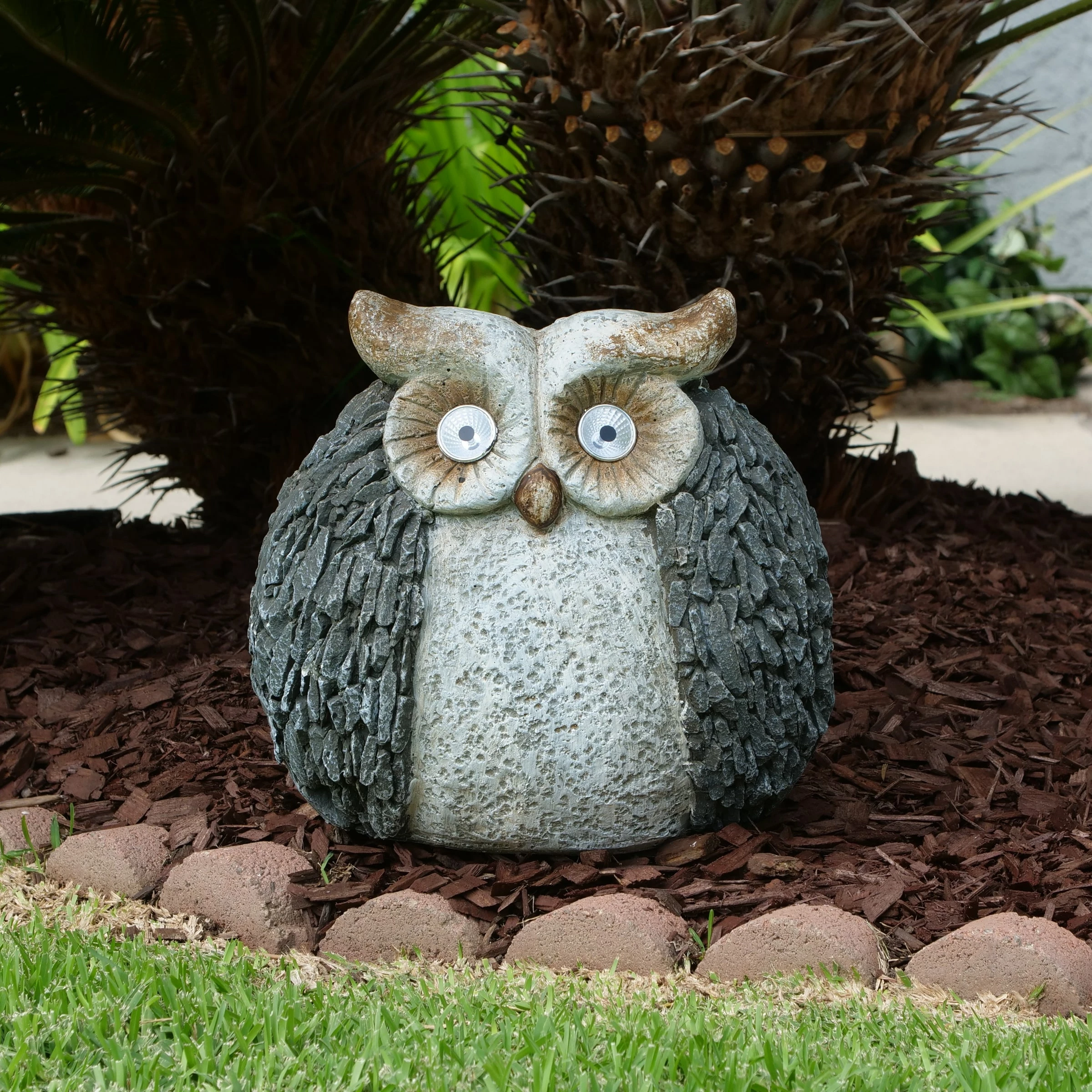 Discount π Alpine Corporation 13" Tall Outdoor Solar Powered Owl Yard Statue With LED Lights π