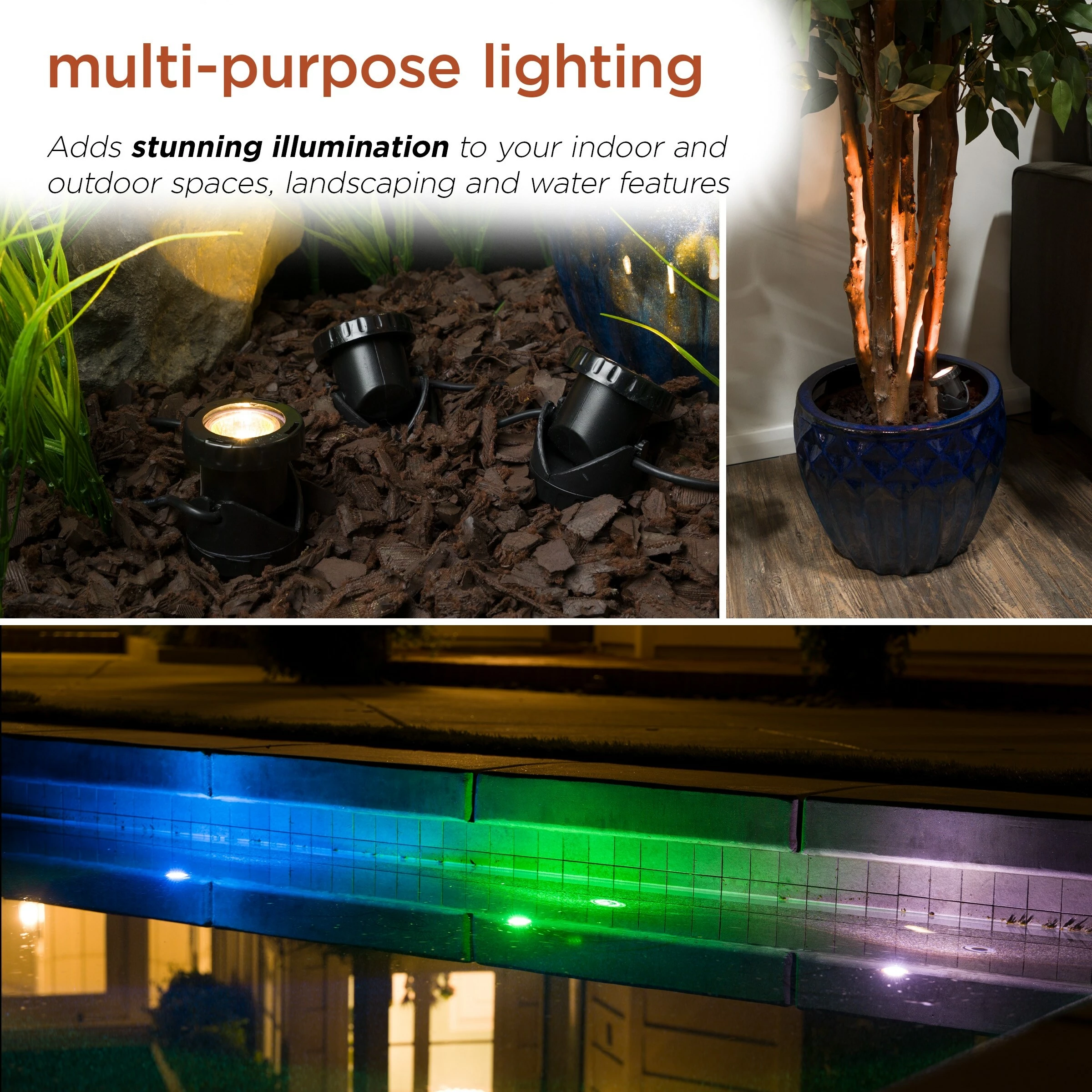 Cheapest β Alpine Corporation Power Beam Set Of 3 Indoor/Outdoor 20 Watt Halogen Lights With Transformer π - Image 3