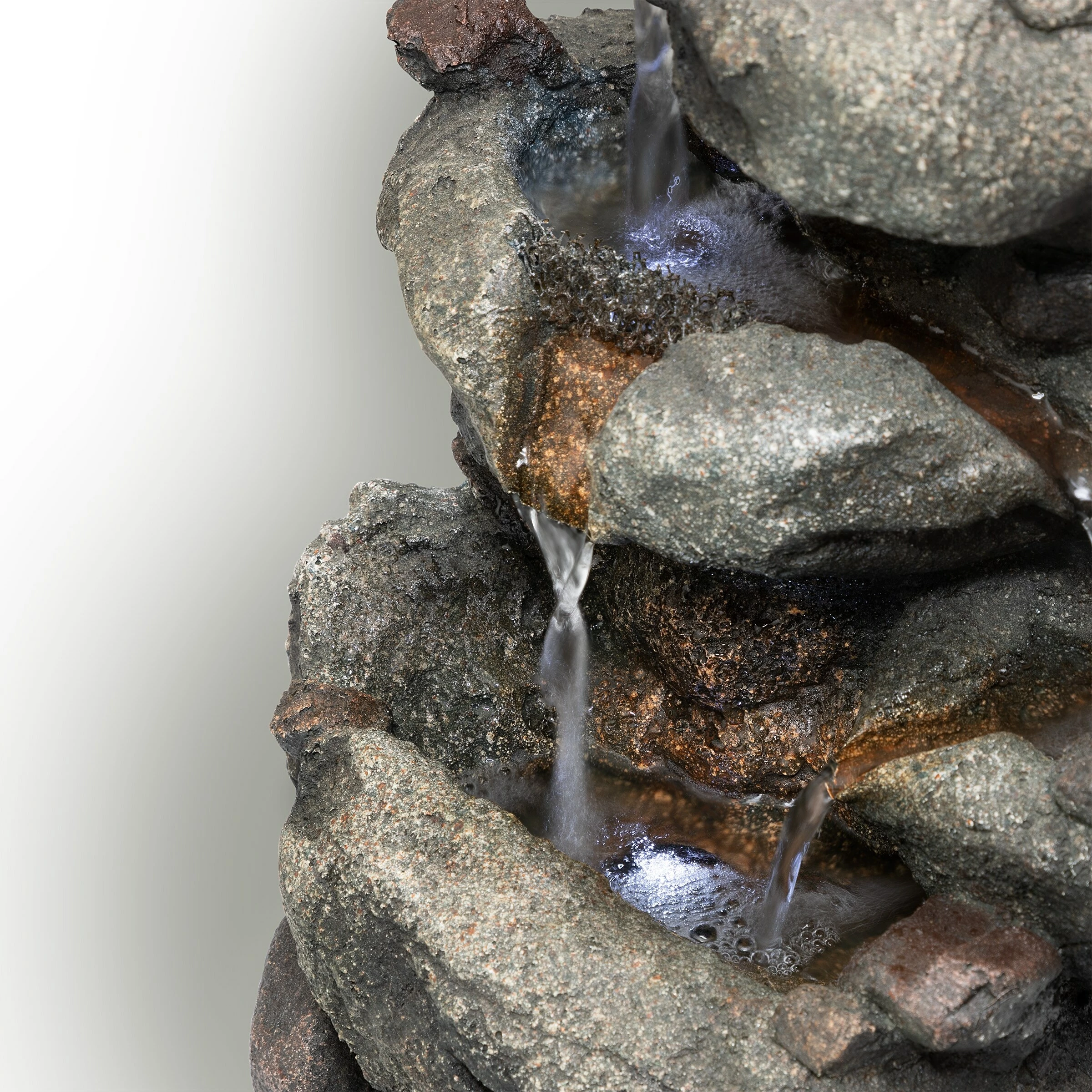 Brand new π Alpine Corporation 14" Tall Indoor/Outdoor Tiering Rainforest Rock Waterfall Tabletop Fountain With LED Lights π - Image 10