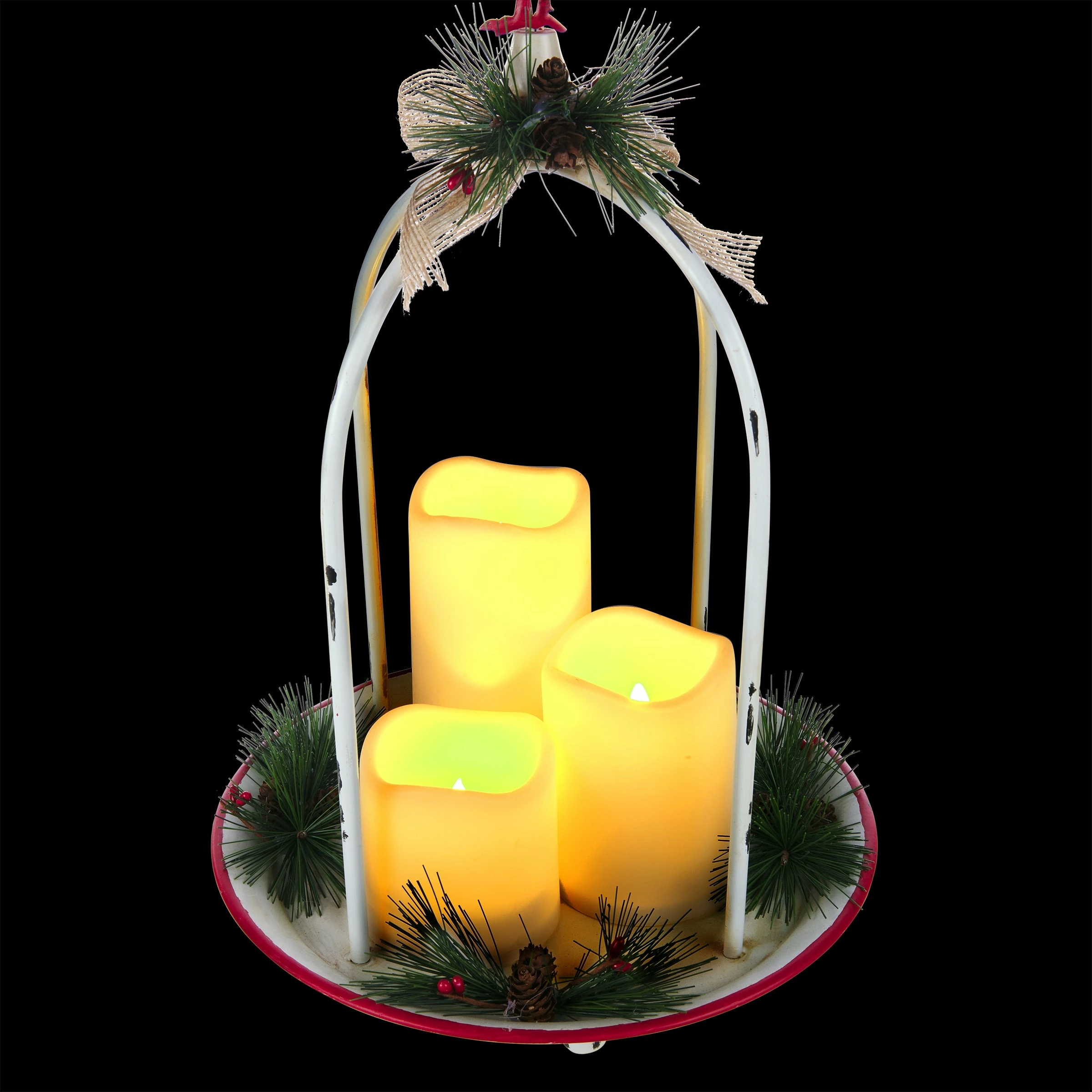 Discount π Alpine Corporation Rustic Metal Candle Decor With Rooster And Warm White LED Lights π― - Image 10