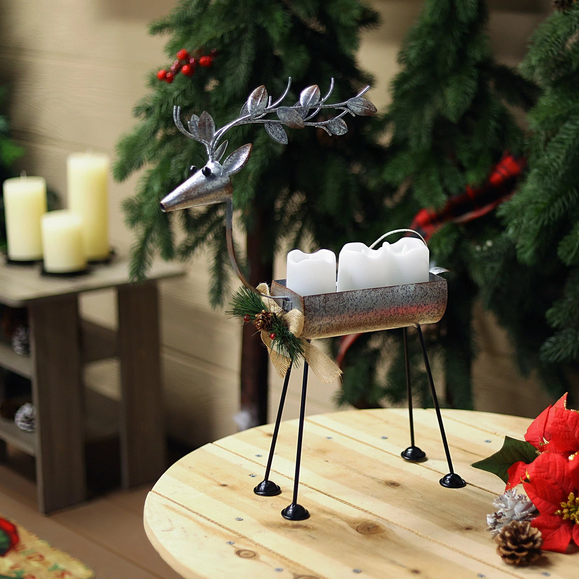 Brand new β Alpine Corporation Rustic Metal Deer Candle Decor With Warm White LED Lights β¨ - Image 8
