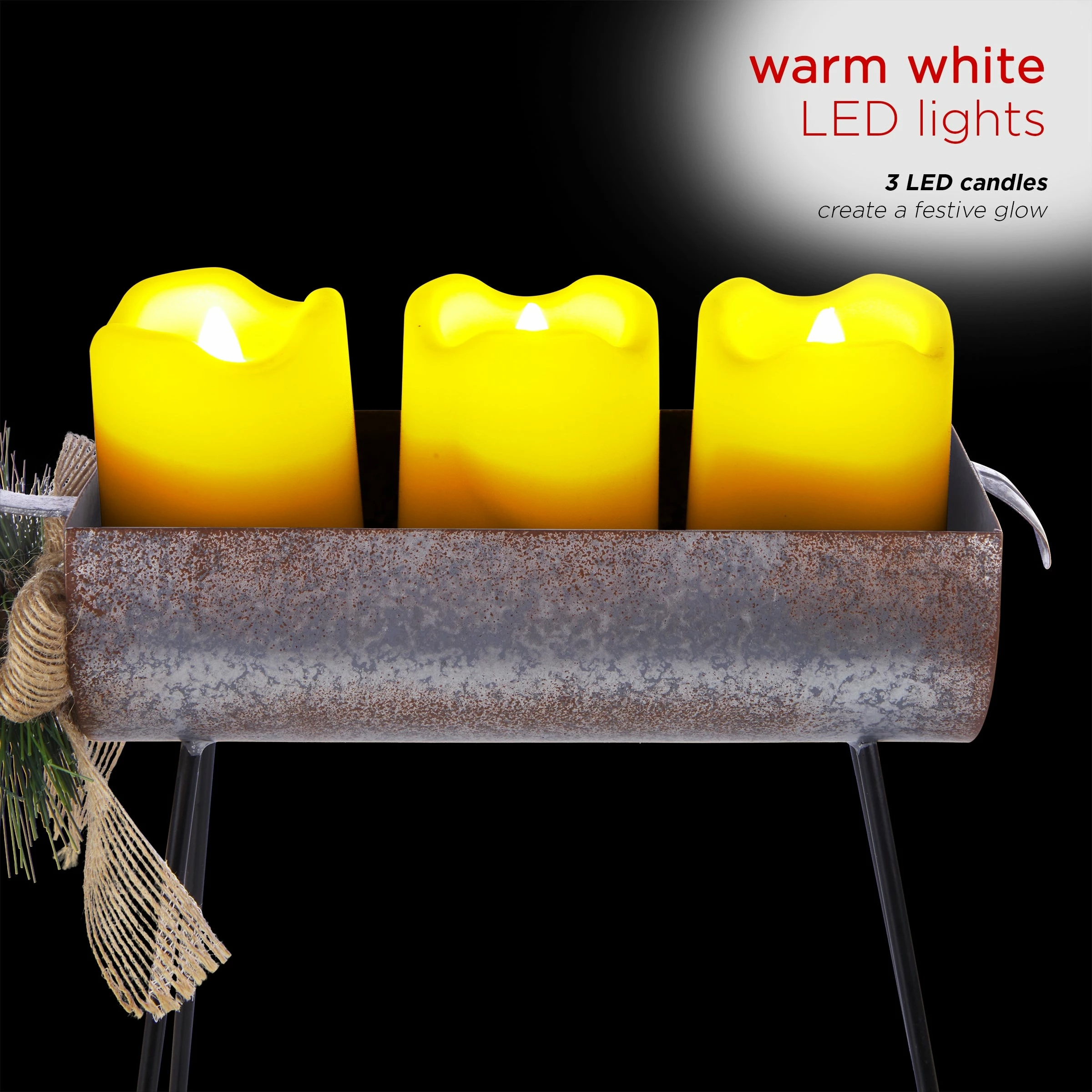 Brand new β Alpine Corporation Rustic Metal Deer Candle Decor With Warm White LED Lights β¨ - Image 5