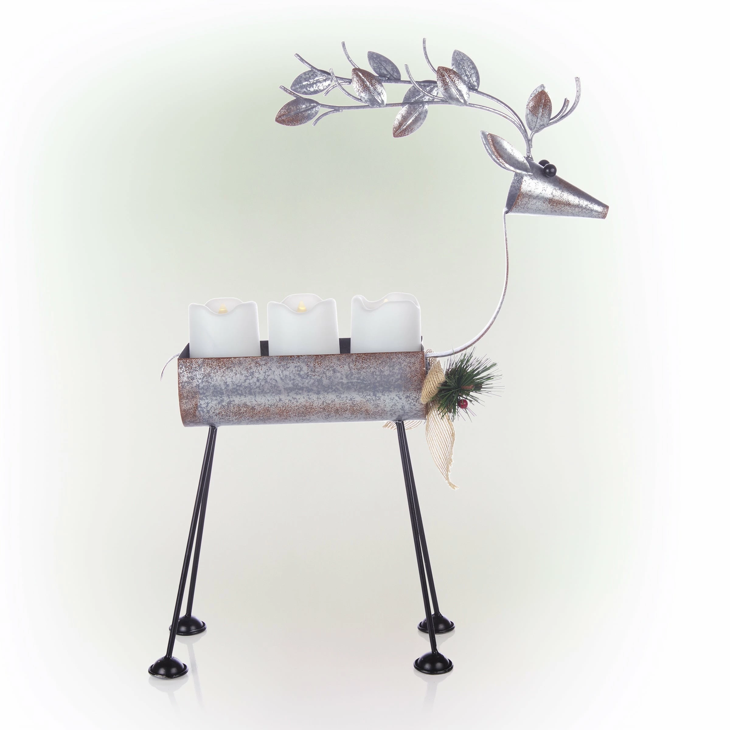 Brand new β Alpine Corporation Rustic Metal Deer Candle Decor With Warm White LED Lights β¨ - Image 9