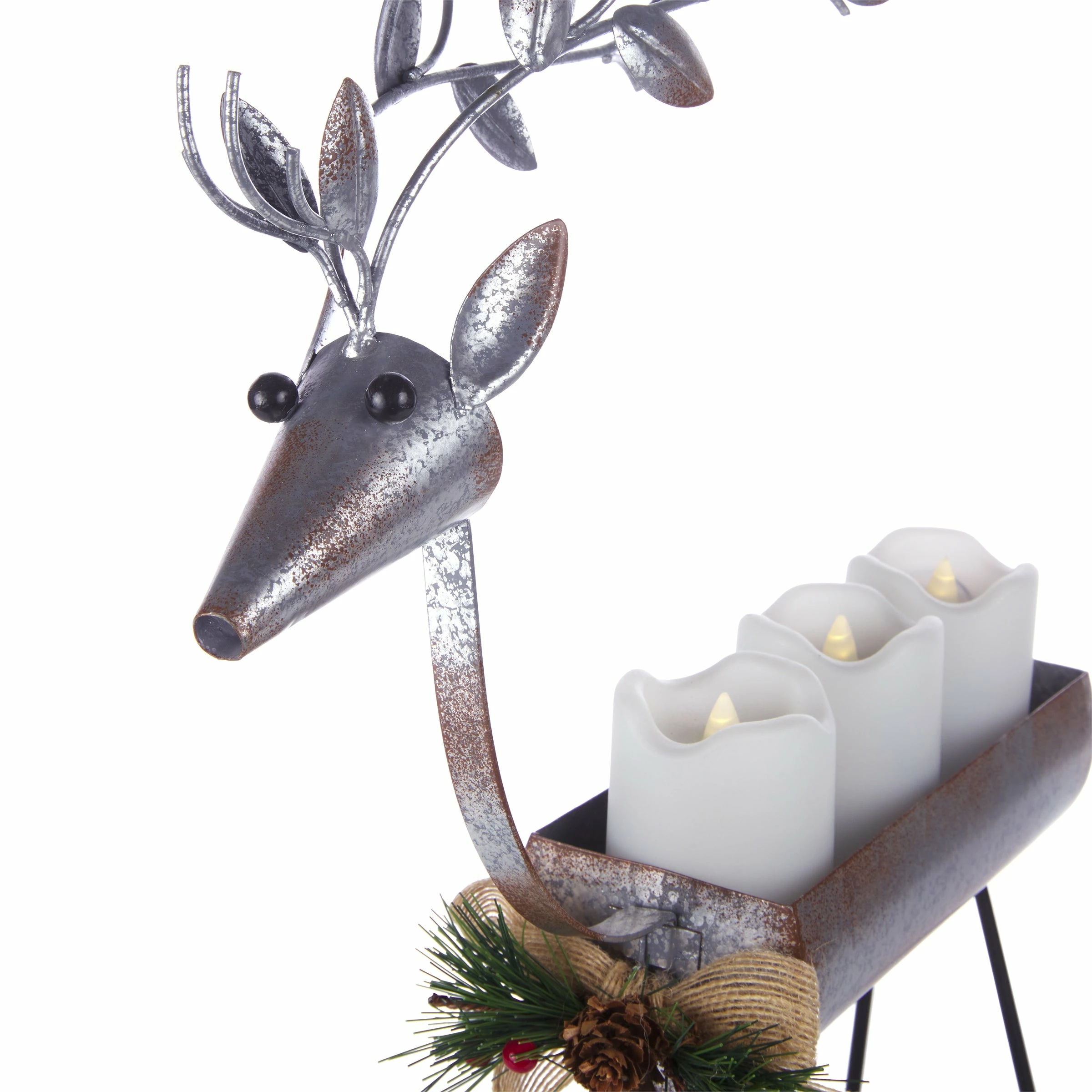 Brand new β Alpine Corporation Rustic Metal Deer Candle Decor With Warm White LED Lights β¨ - Image 11