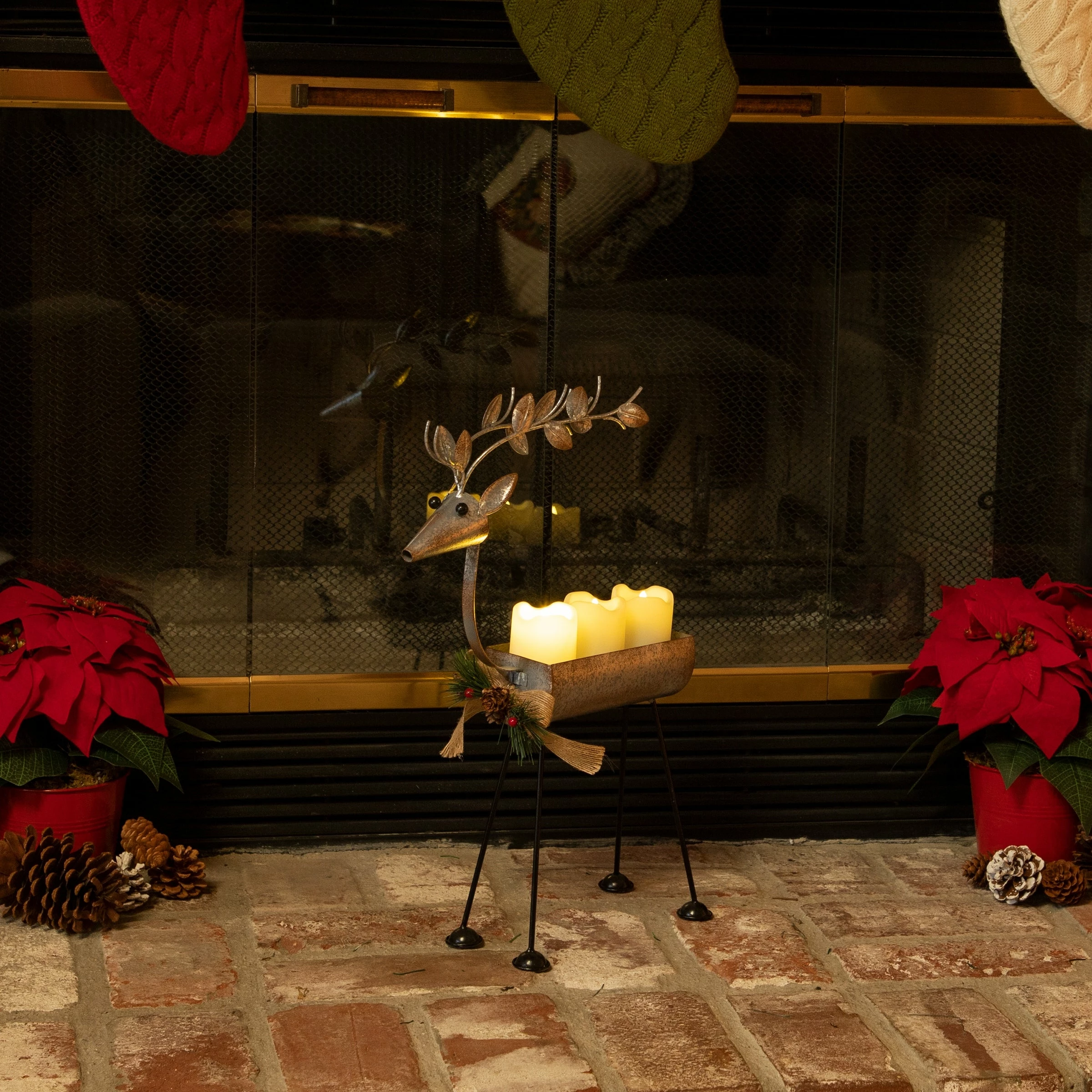 Brand new β Alpine Corporation Rustic Metal Deer Candle Decor With Warm White LED Lights β¨