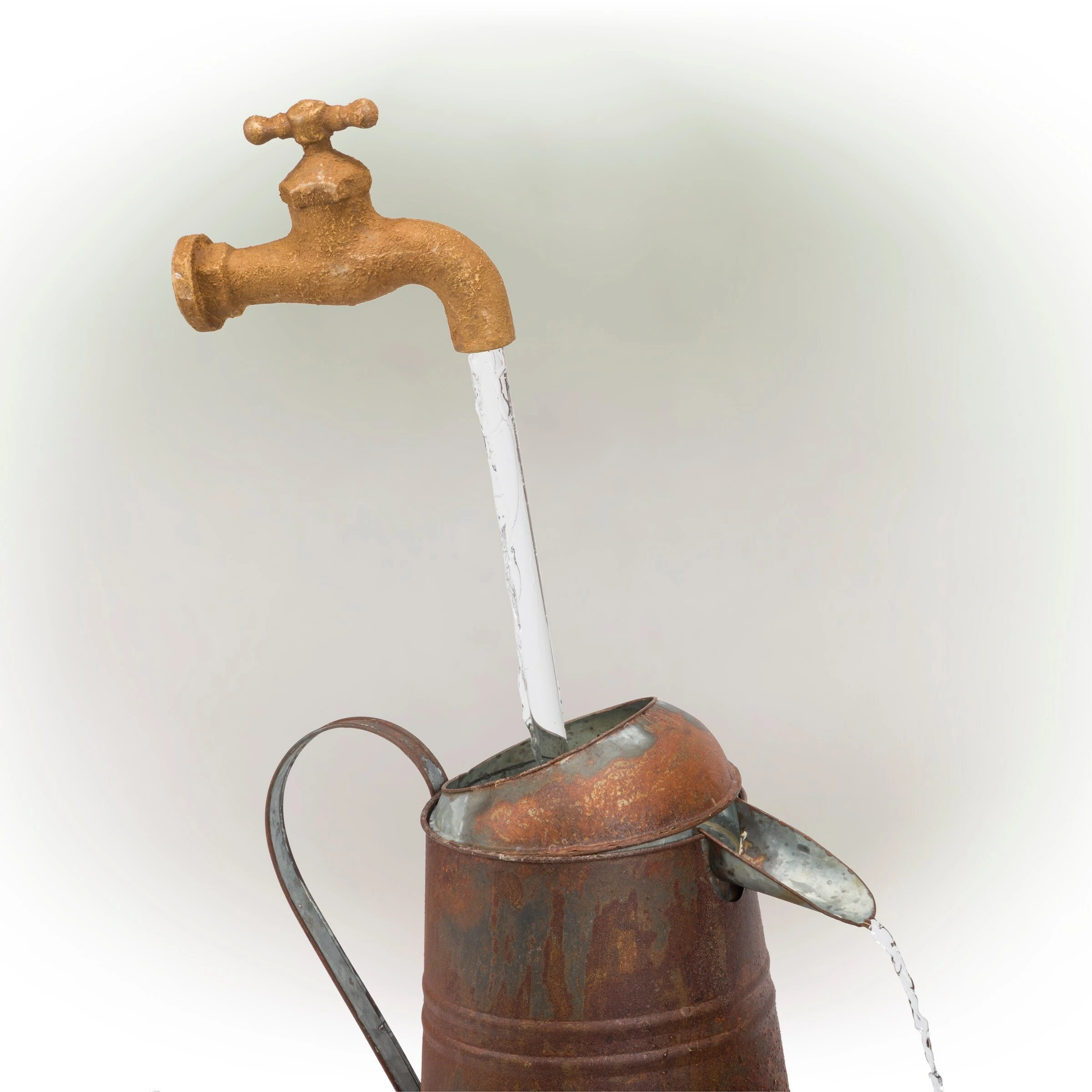 New 𧨠Alpine Corporation 34" Tall Outdoor Rustic Watering Can Fountain 𧨠- Image 10