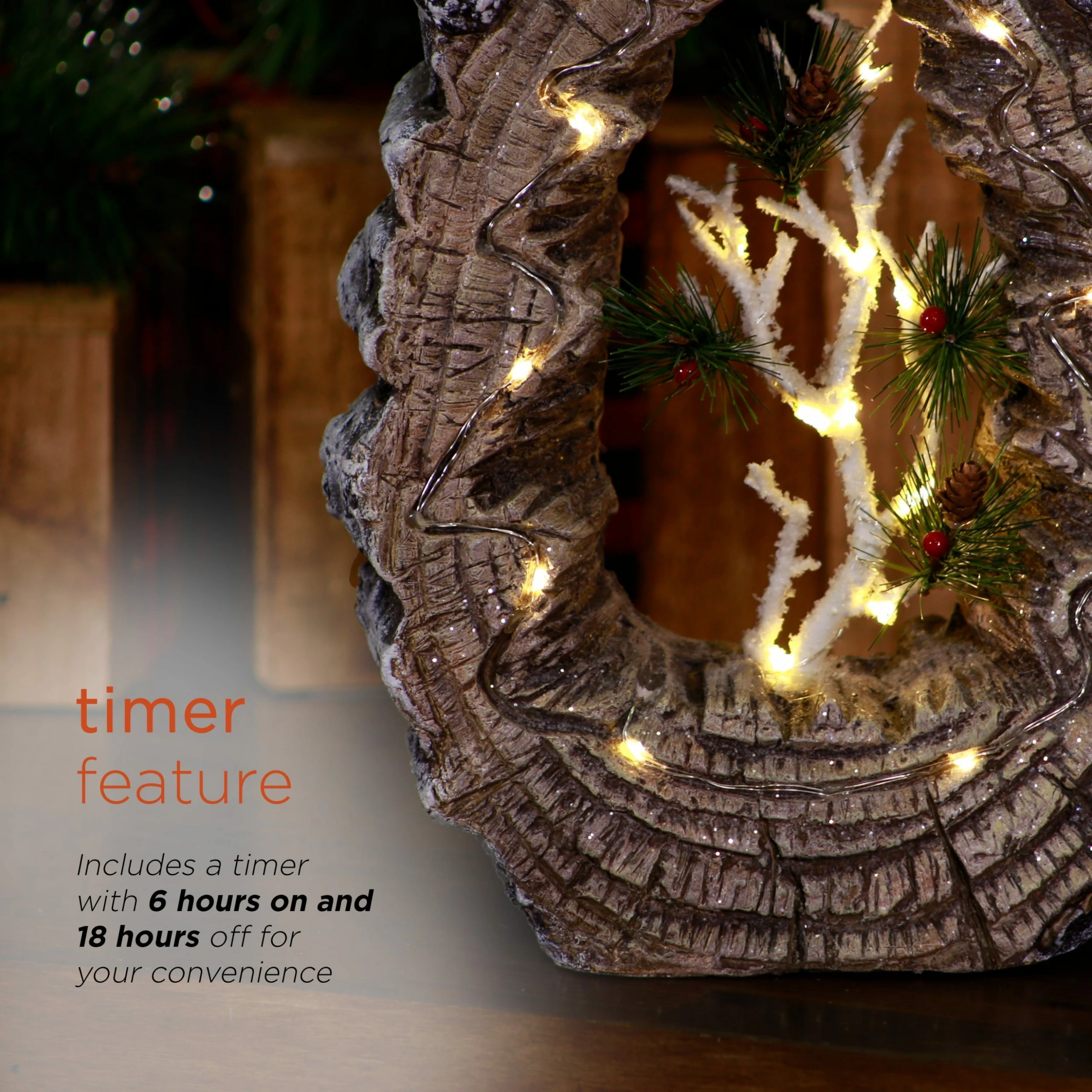 Budget π₯ Alpine Corporation 21"H Indoor/Outdoor π
Christmas Statue With Carved Wood Look And LED Lights White β¨ - Image 5